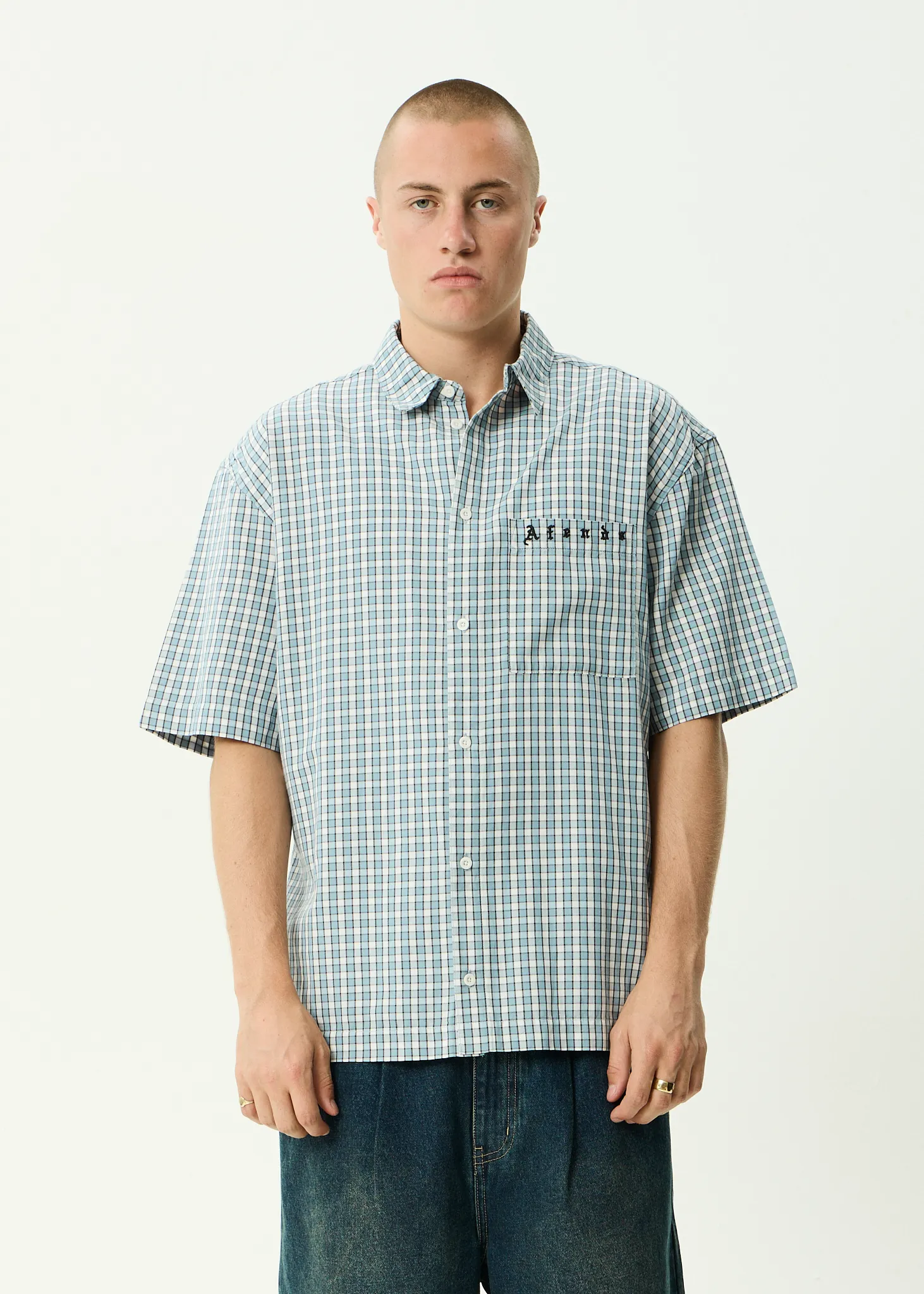 AFENDS Mens Evans - Short Sleeve Shirt - Overcast Check sold by Afends product image thumbnail 3