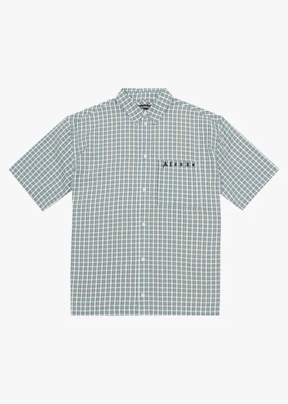 AFENDS Mens Evans - Short Sleeve Shirt - Overcast Check sold by Afends