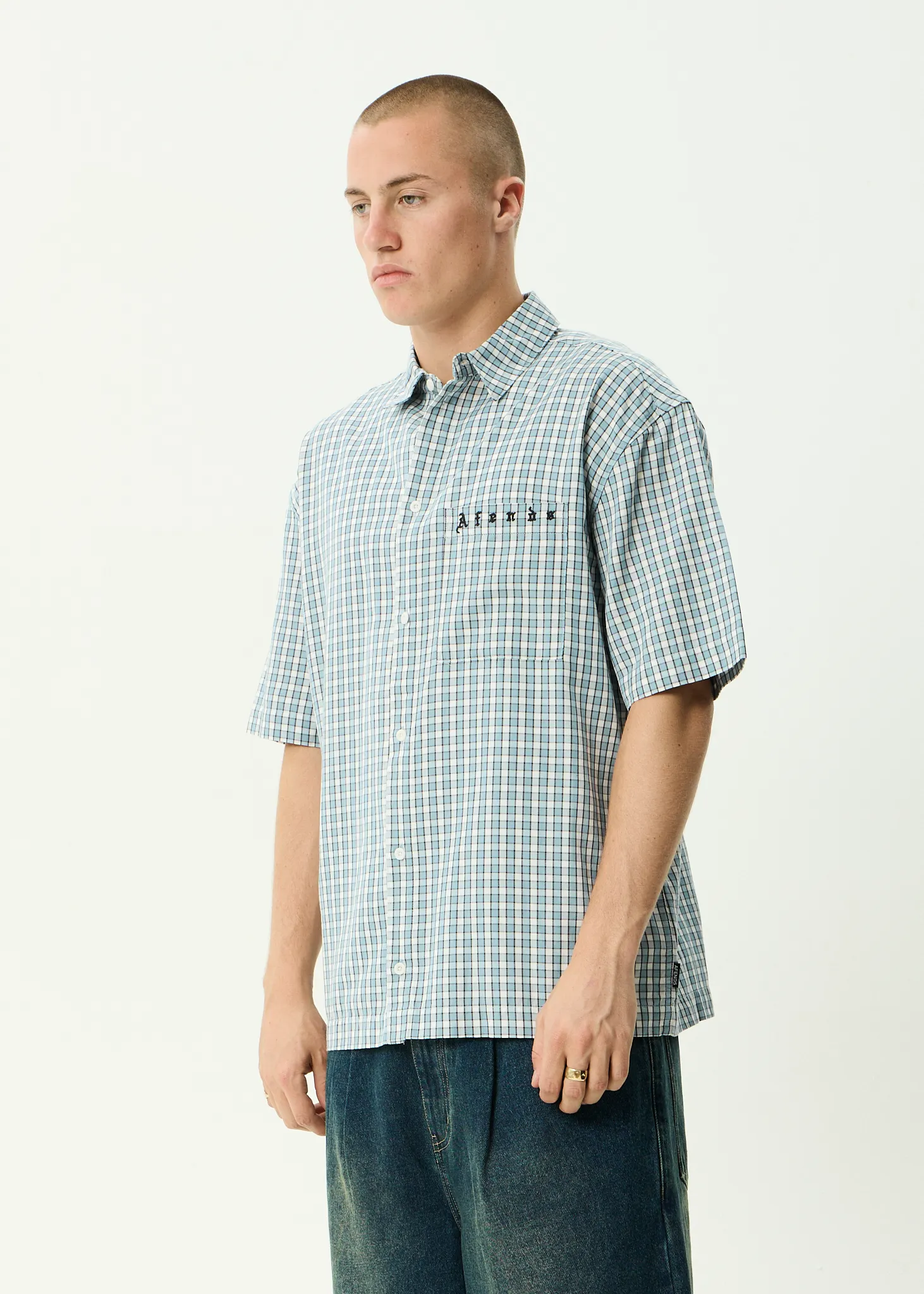 AFENDS Mens Evans - Short Sleeve Shirt - Overcast Check sold by Afends product image thumbnail 5
