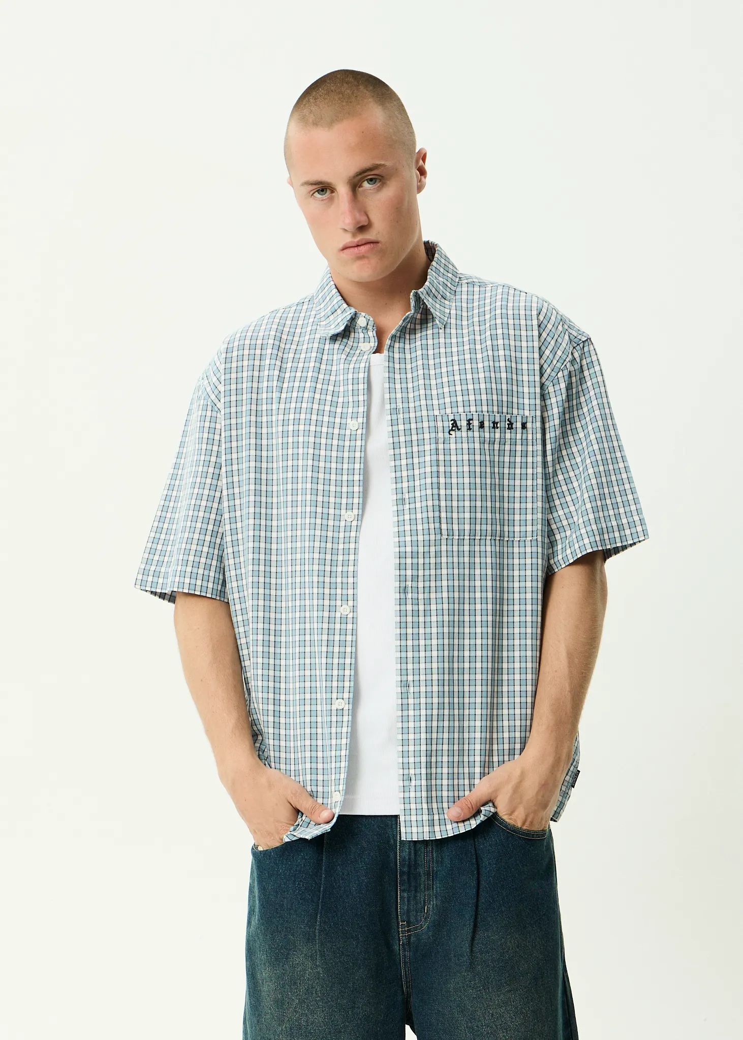 AFENDS Mens Evans - Short Sleeve Shirt - Overcast Check sold by Afends product image thumbnail 4