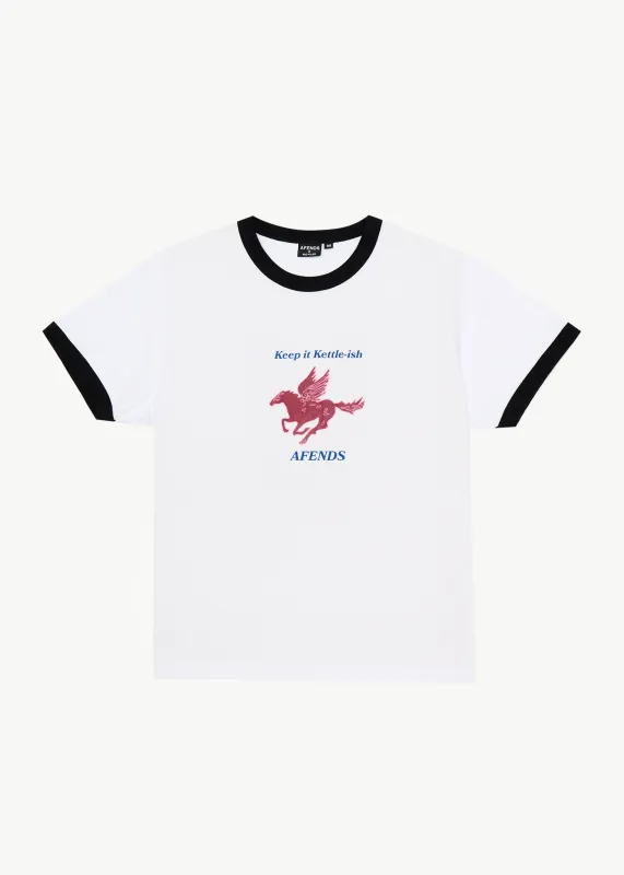 AFENDS Mens Kettle - Heavyweight Boxy Ringer Tee - White sold by Afends