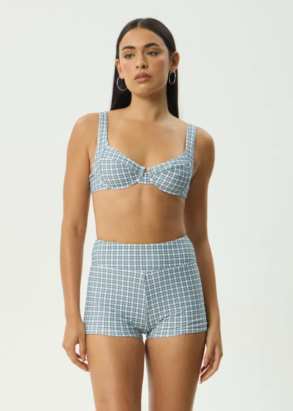 AFENDS Womens Evans - Bikini Top - Overcast Check sold by Afends