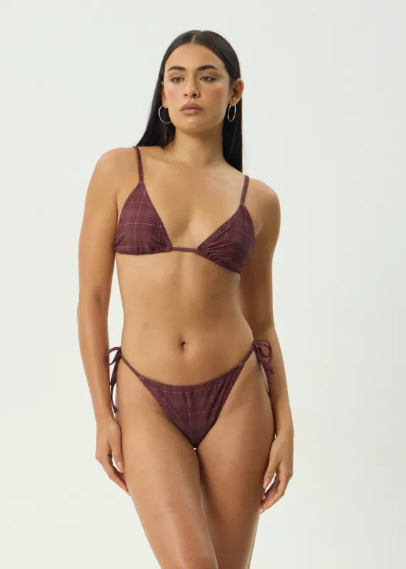 AFENDS Womens Eboni - Bikini Bottom - Port Check sold by Afends