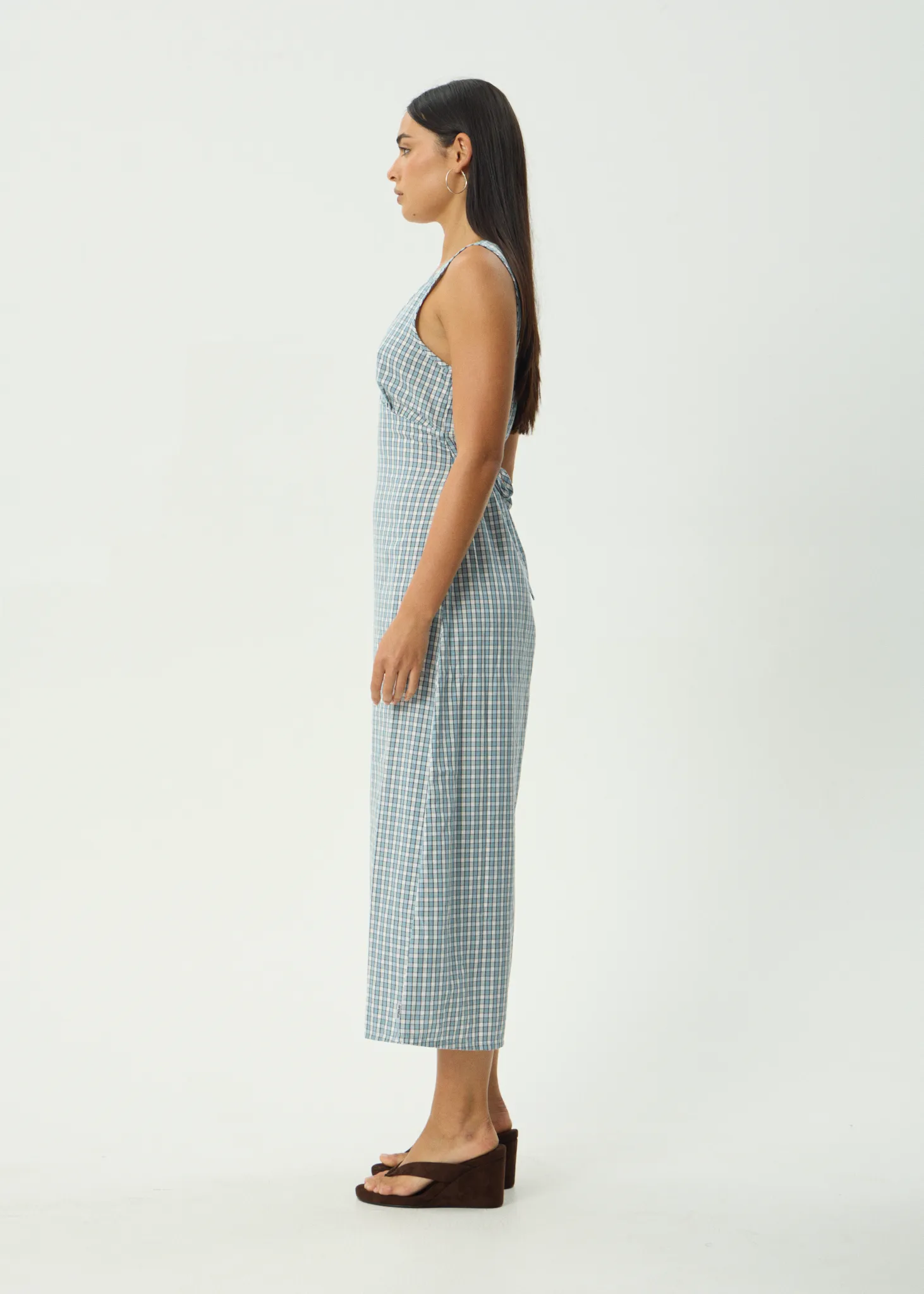 AFENDS Womens Evans - Check Maxi Dress - Overcast Check sold by Afends product image thumbnail 4