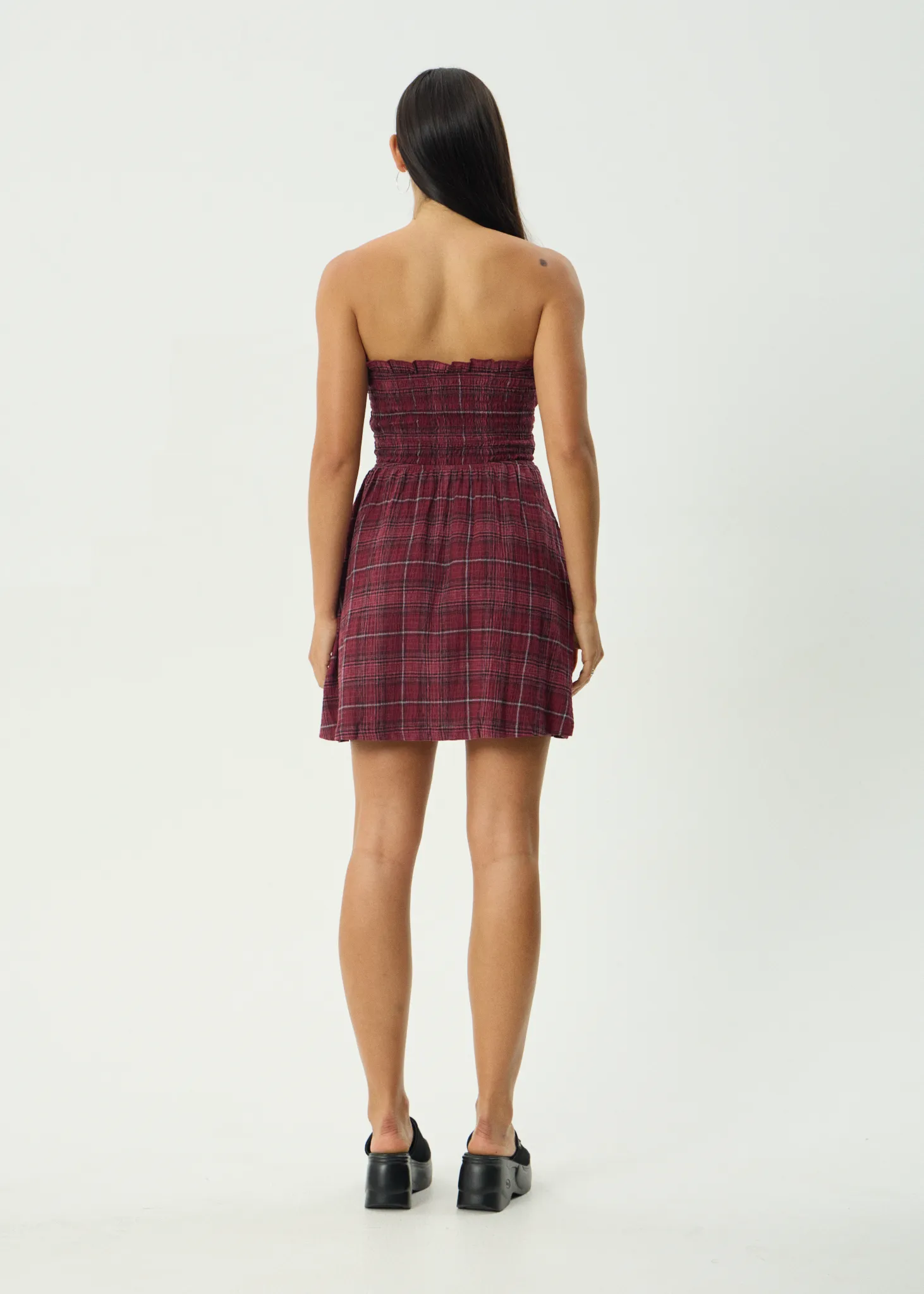 AFENDS Womens Eboni - Seersucker Mini Dress - Port Check sold by Afends product image thumbnail 5