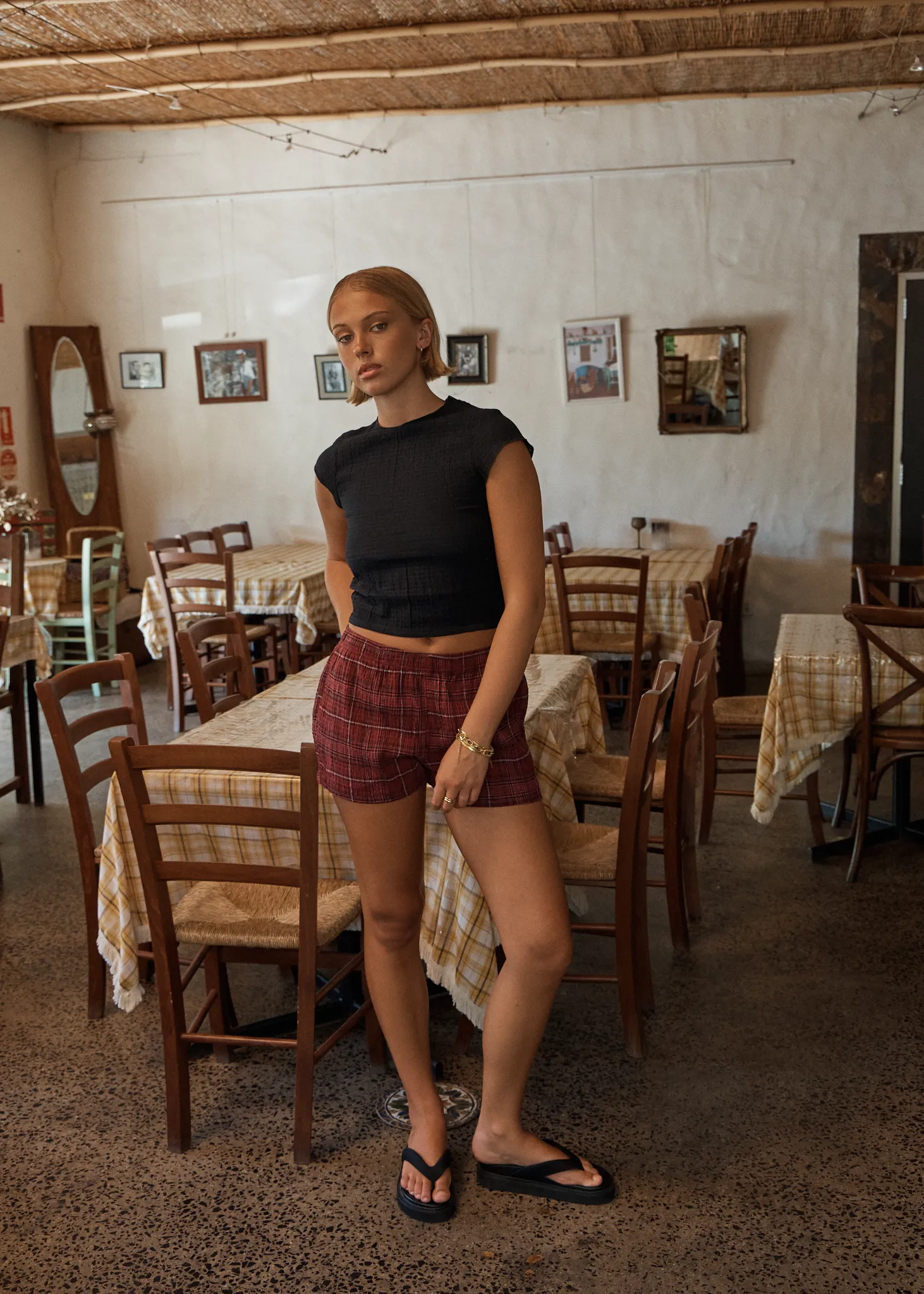 AFENDS Womens Eboni - Seersucker Short - Port Check sold by Afends product image thumbnail 2