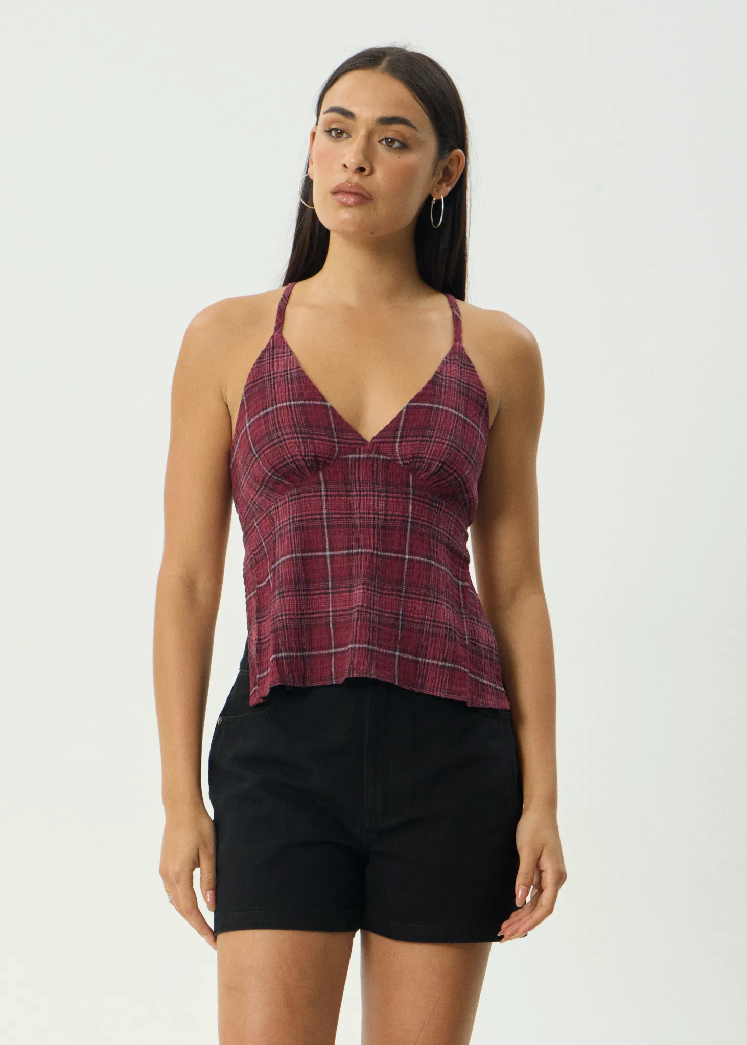AFENDS Womens Eboni - Seersucker Check Top - Port Check sold by Afends product image thumbnail 4