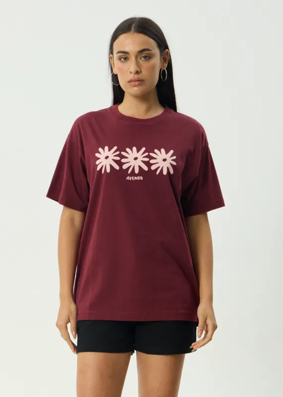AFENDS Womens Adi - Oversized Tee - Port sold by Afends