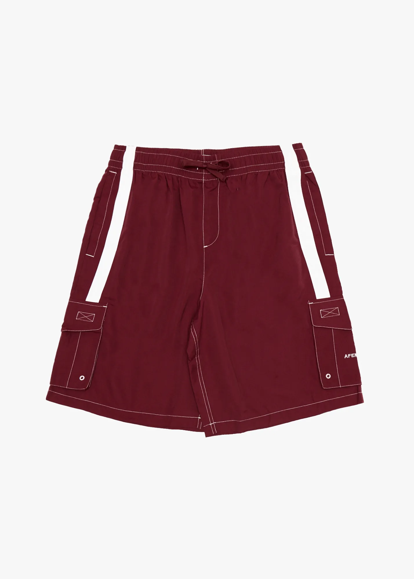 AFENDS Mens House Related - Cargo Swim Short 21" - Burgundy sold by Afends