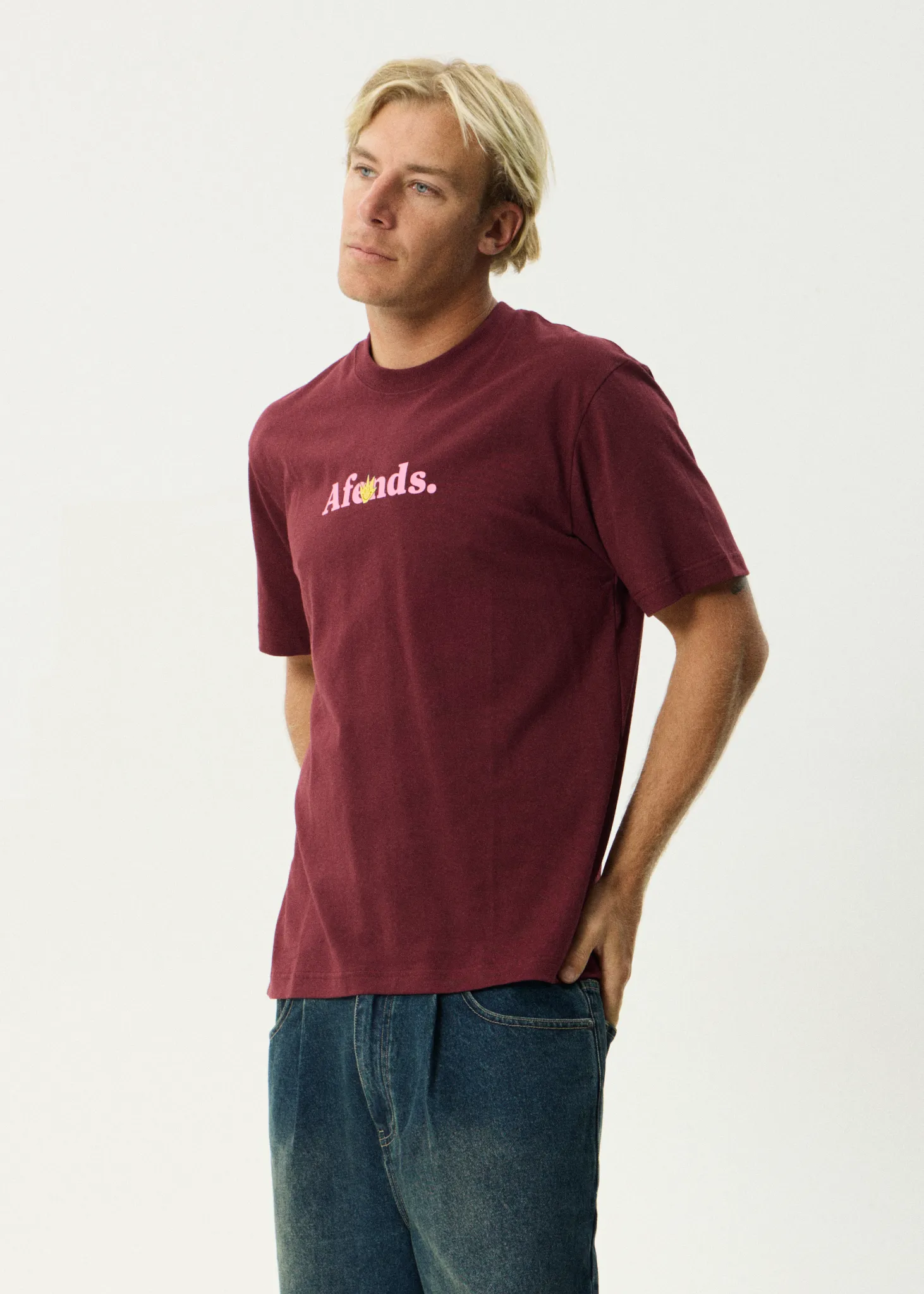 AFENDS Mens Smiles - Retro Tee - Port sold by Afends product image thumbnail 4