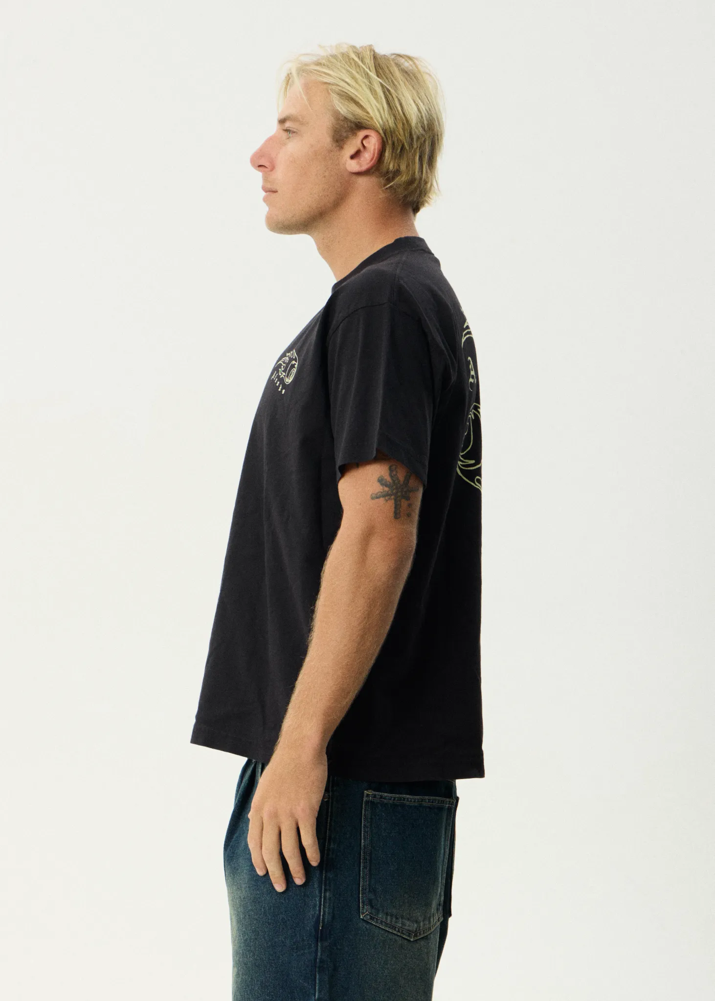 AFENDS Mens Off Balance - Heavyweight Boxy Tee - Stone Black sold by Afends product image thumbnail 5