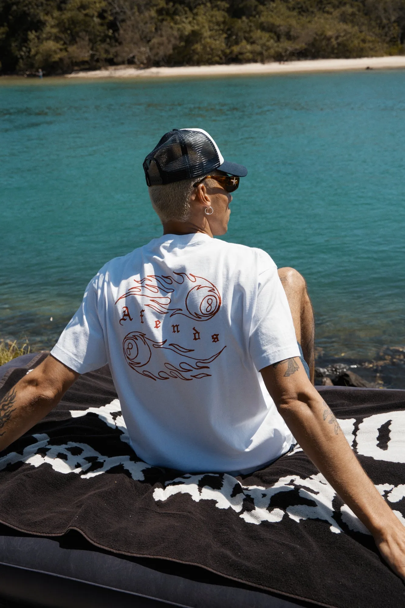 AFENDS Mens Off Balance - Heavyweight Boxy Tee - White sold by Afends product image thumbnail 2