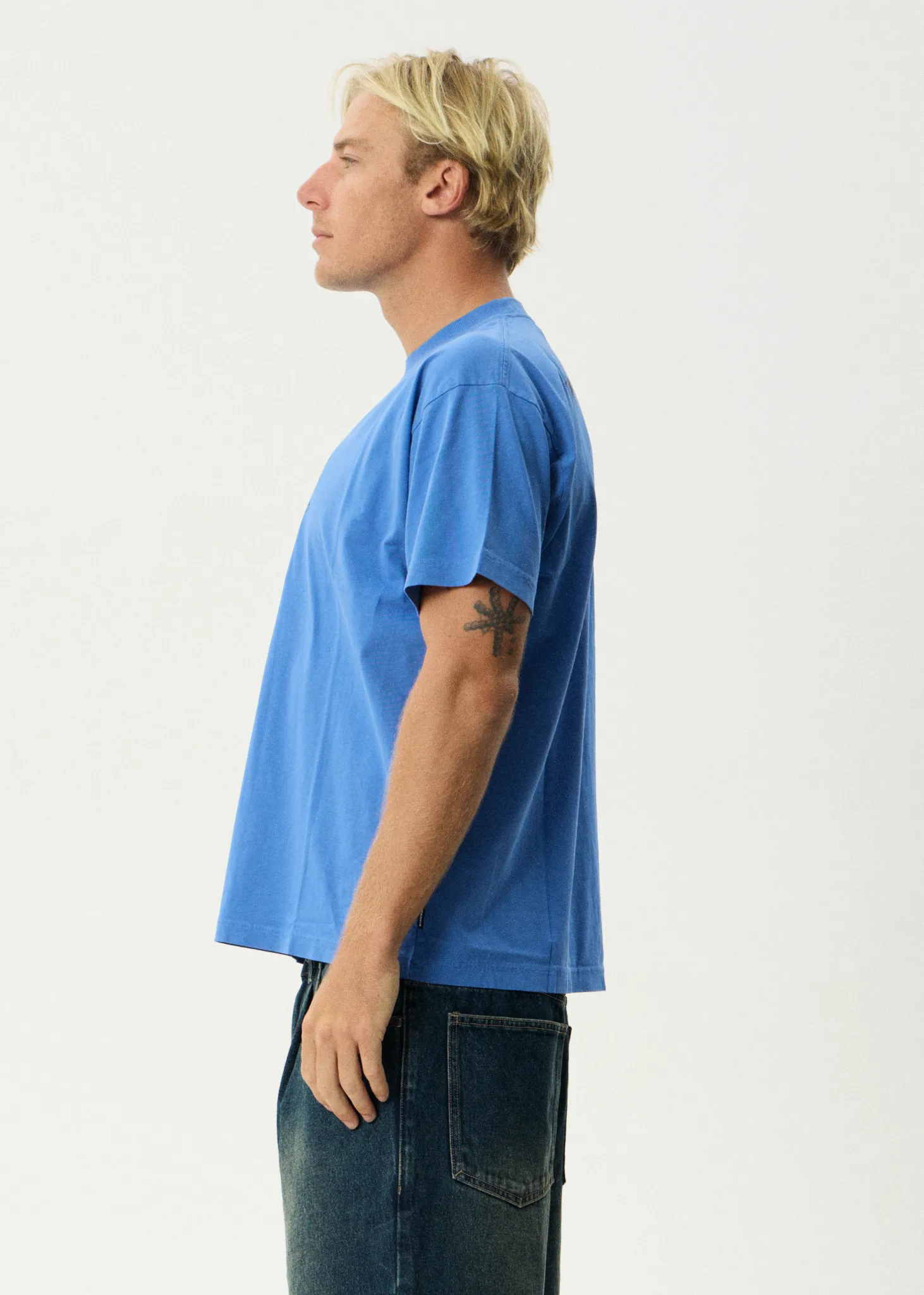 AFENDS Mens Webhead - Boxy Tee - Washed Marina sold by Afends product image thumbnail 5