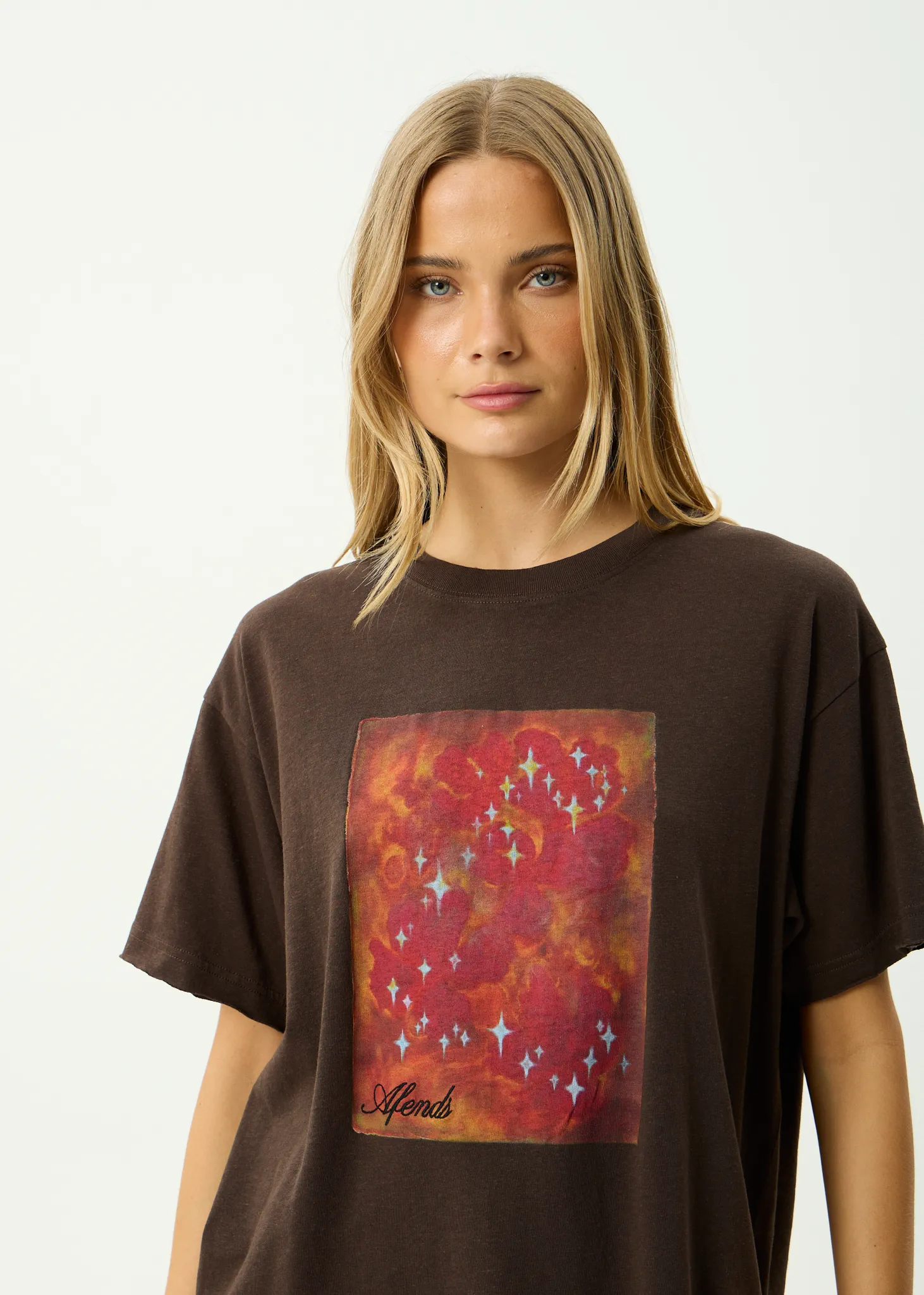 AFENDS Womens Dark Heaven - Oversized Tee - Coffee sold by Afends product image thumbnail 2