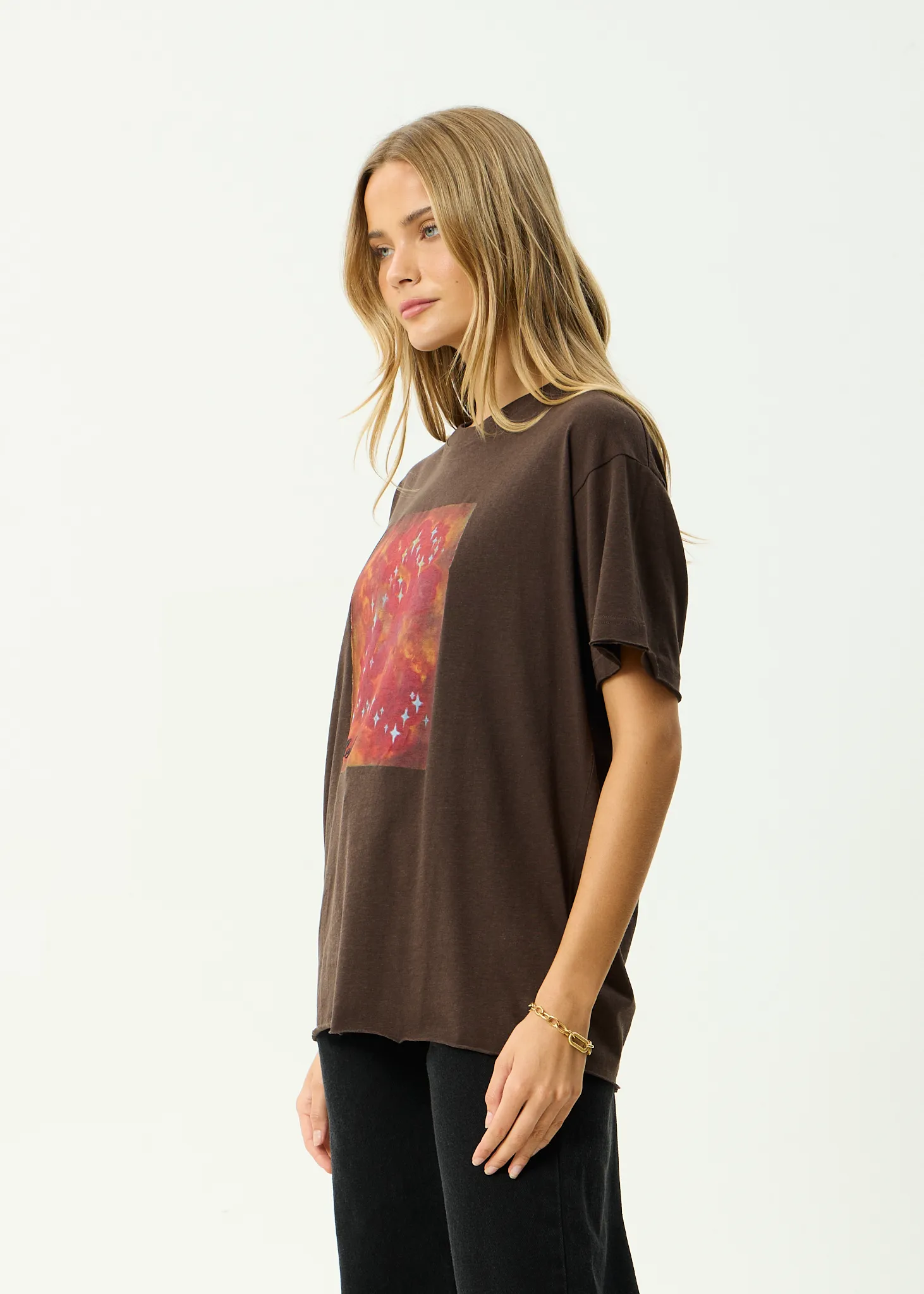 AFENDS Womens Dark Heaven - Oversized Tee - Coffee sold by Afends product image thumbnail 3