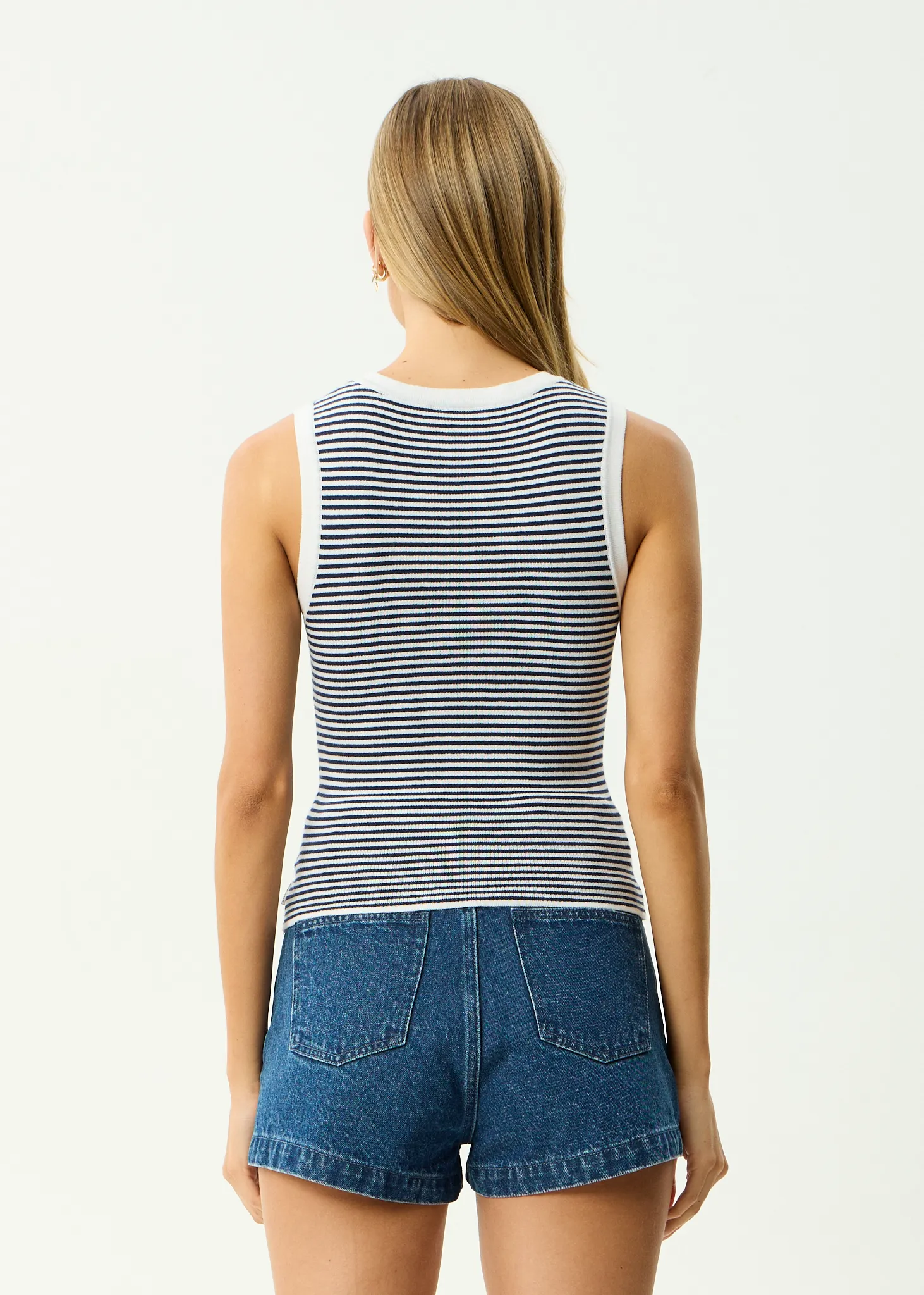 AFENDS Womens Shoreline - Knit Tank - Navy Stripe sold by Afends product image thumbnail 5