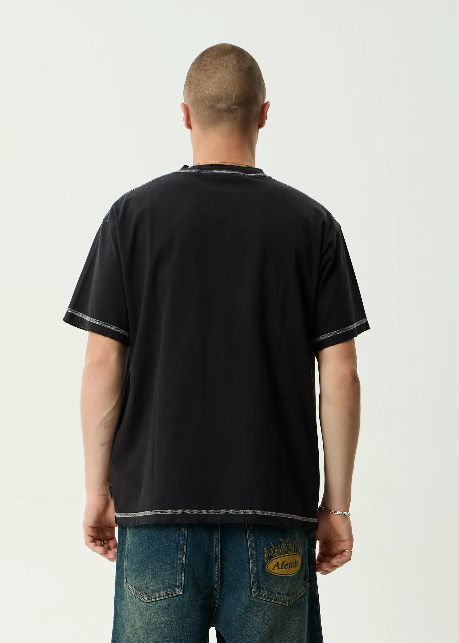 AFENDS Mens Taxonomy - Heavyweight Boxy Tee - Stone Black sold by Afends product image thumbnail 5