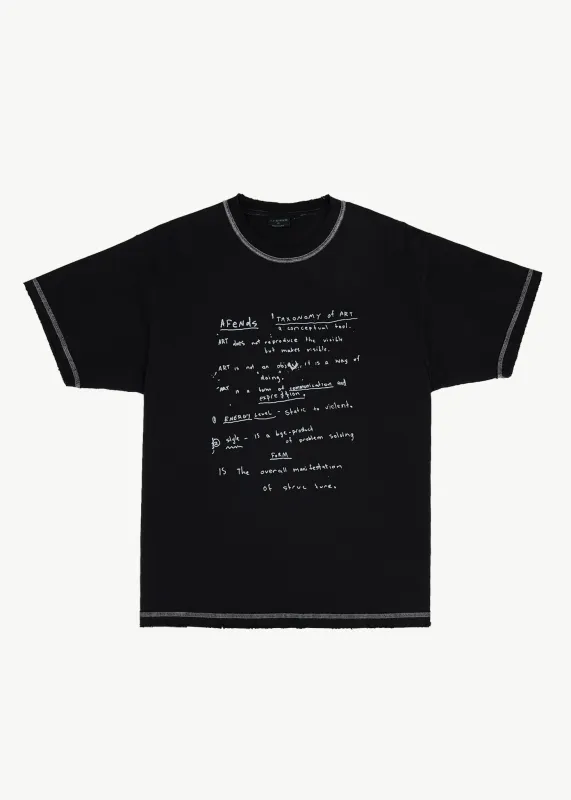 AFENDS Mens Taxonomy - Heavyweight Boxy Tee - Stone Black made by Afends