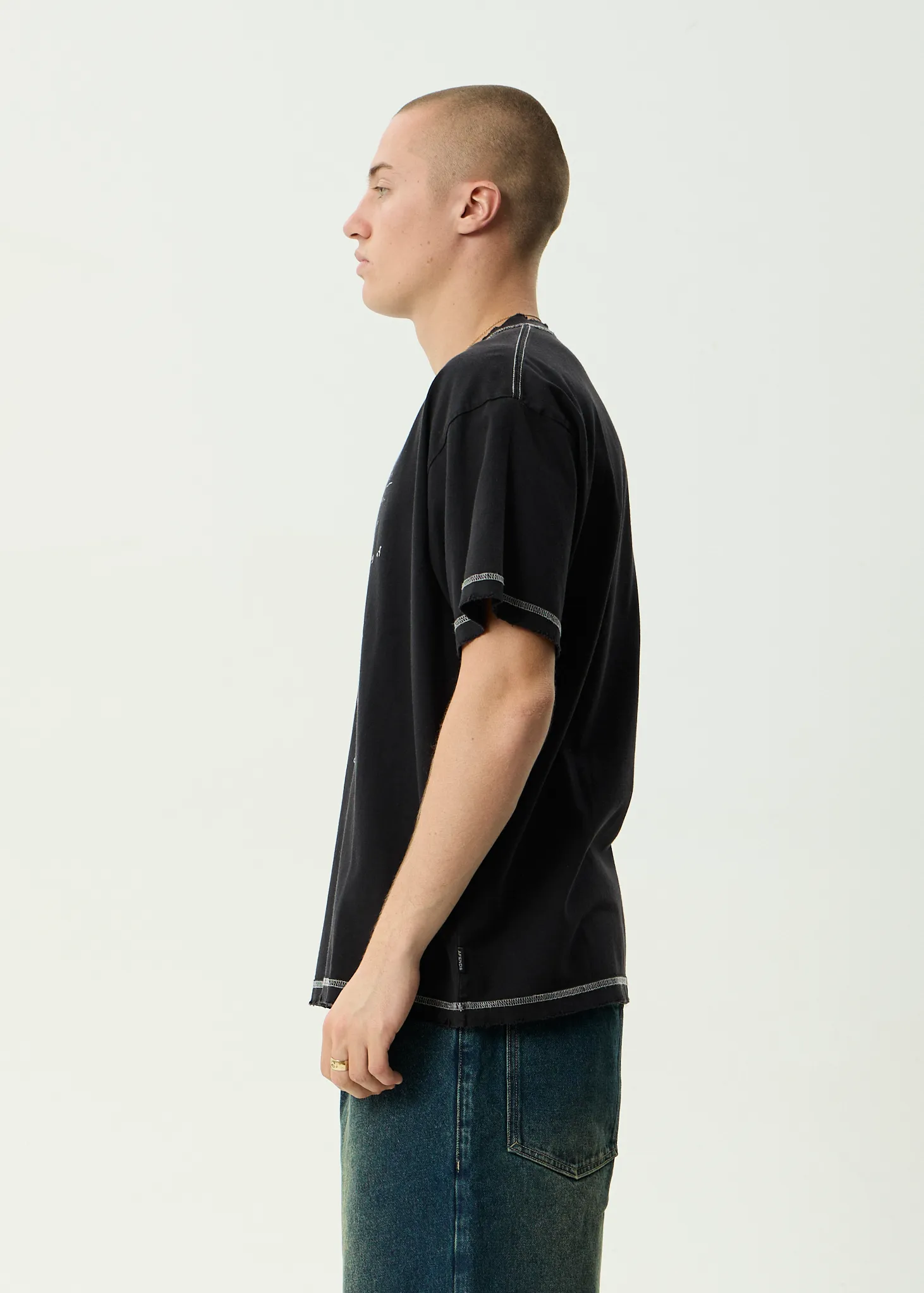 AFENDS Mens Taxonomy - Heavyweight Boxy Tee - Stone Black sold by Afends product image thumbnail 4
