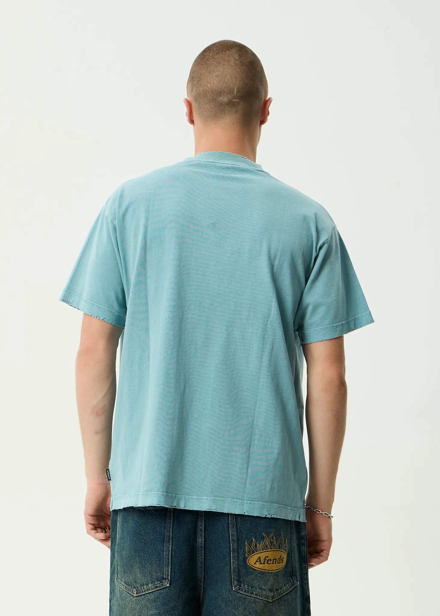 AFENDS Mens Leisure Process - Recycled Boxy Tee - Washed Overcast sold by Afends product image thumbnail 5