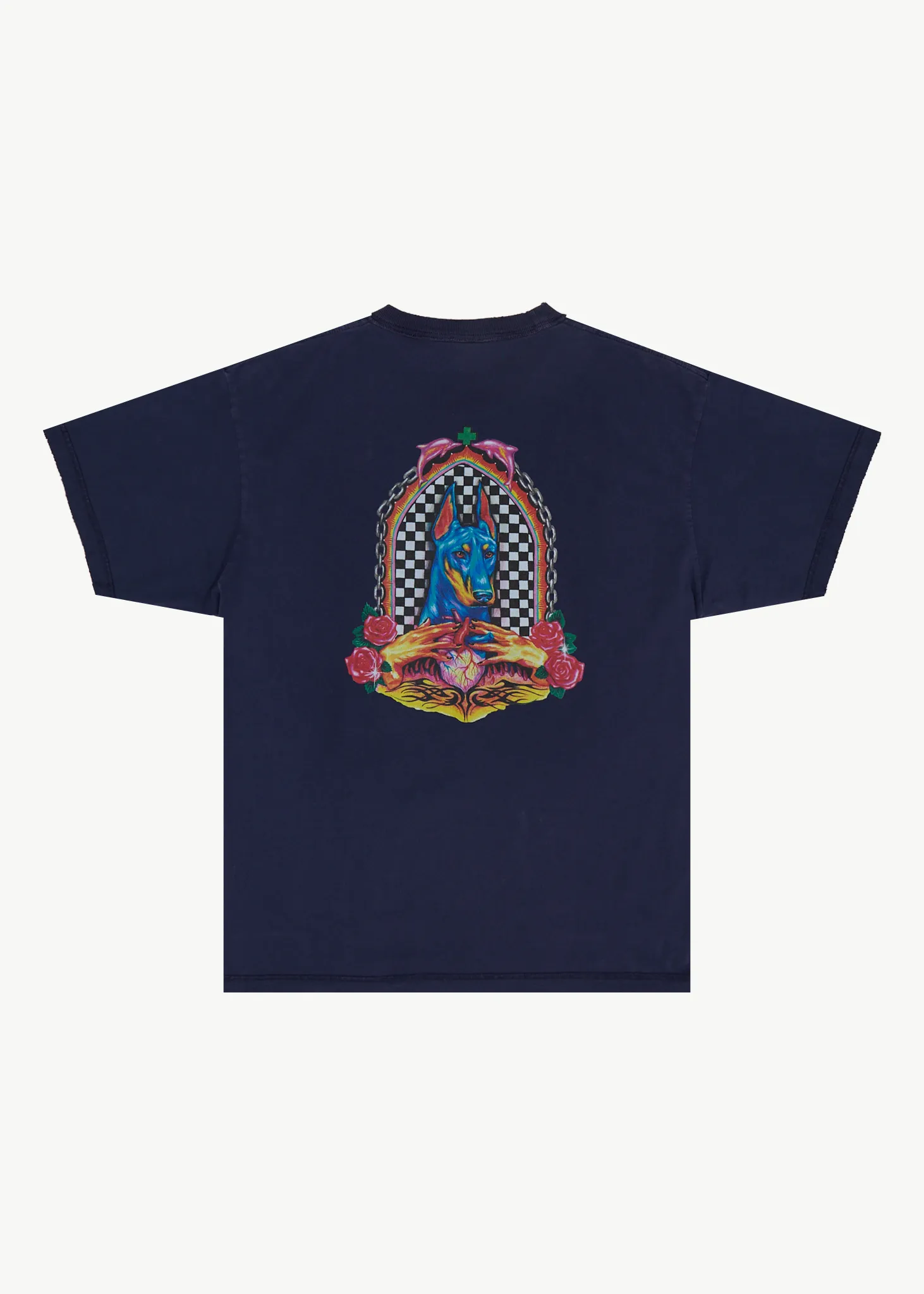 AFENDS Mens Shrine - Recycled Heavyweight Boxy Tee - Washed Deep Sea sold by Afends product image thumbnail 2