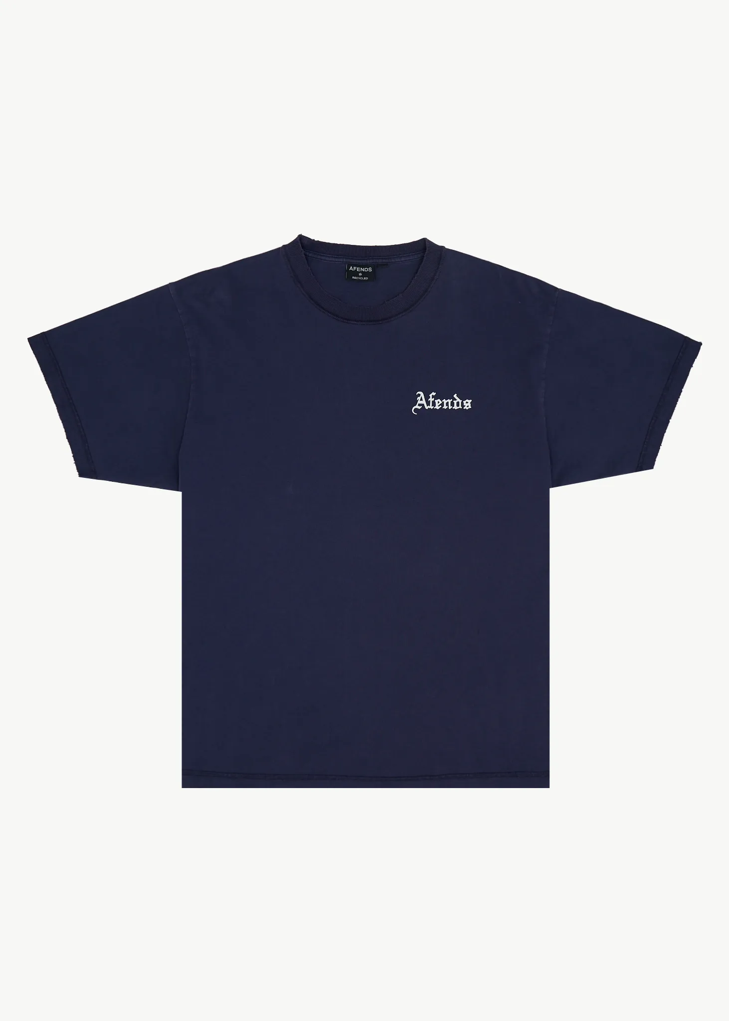 AFENDS Mens Shrine - Recycled Heavyweight Boxy Tee - Washed Deep Sea sold by Afends