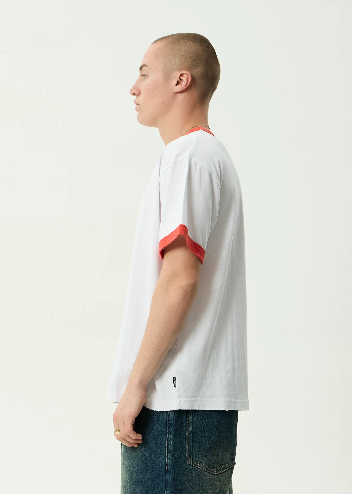 AFENDS Mens Cupid - Boxy Ringer Tee - White sold by Afends product image thumbnail 4