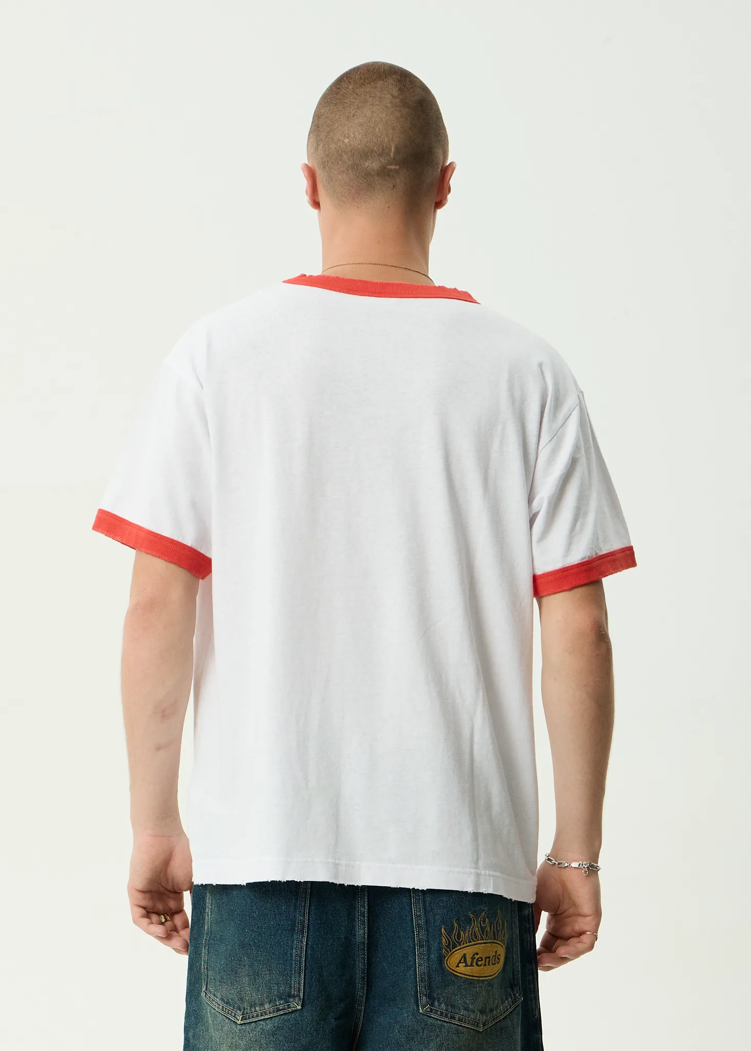 AFENDS Mens Cupid - Boxy Ringer Tee - White sold by Afends product image thumbnail 5