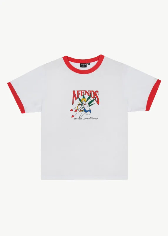 AFENDS Mens Cupid - Boxy Ringer Tee - White made by Afends