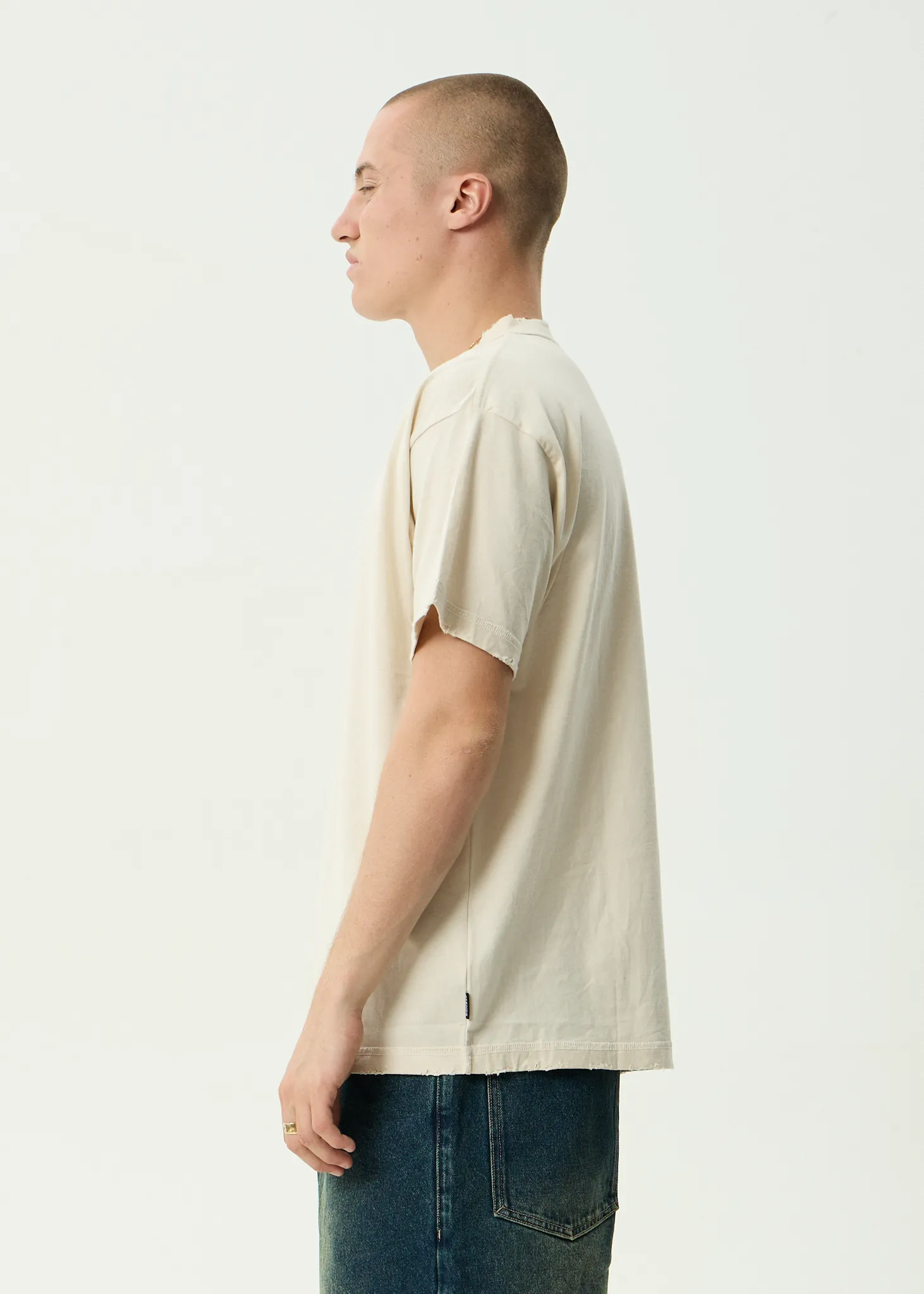 AFENDS Mens Jlord - Recycled Boxy Tee - Moonbeam sold by Afends product image thumbnail 4