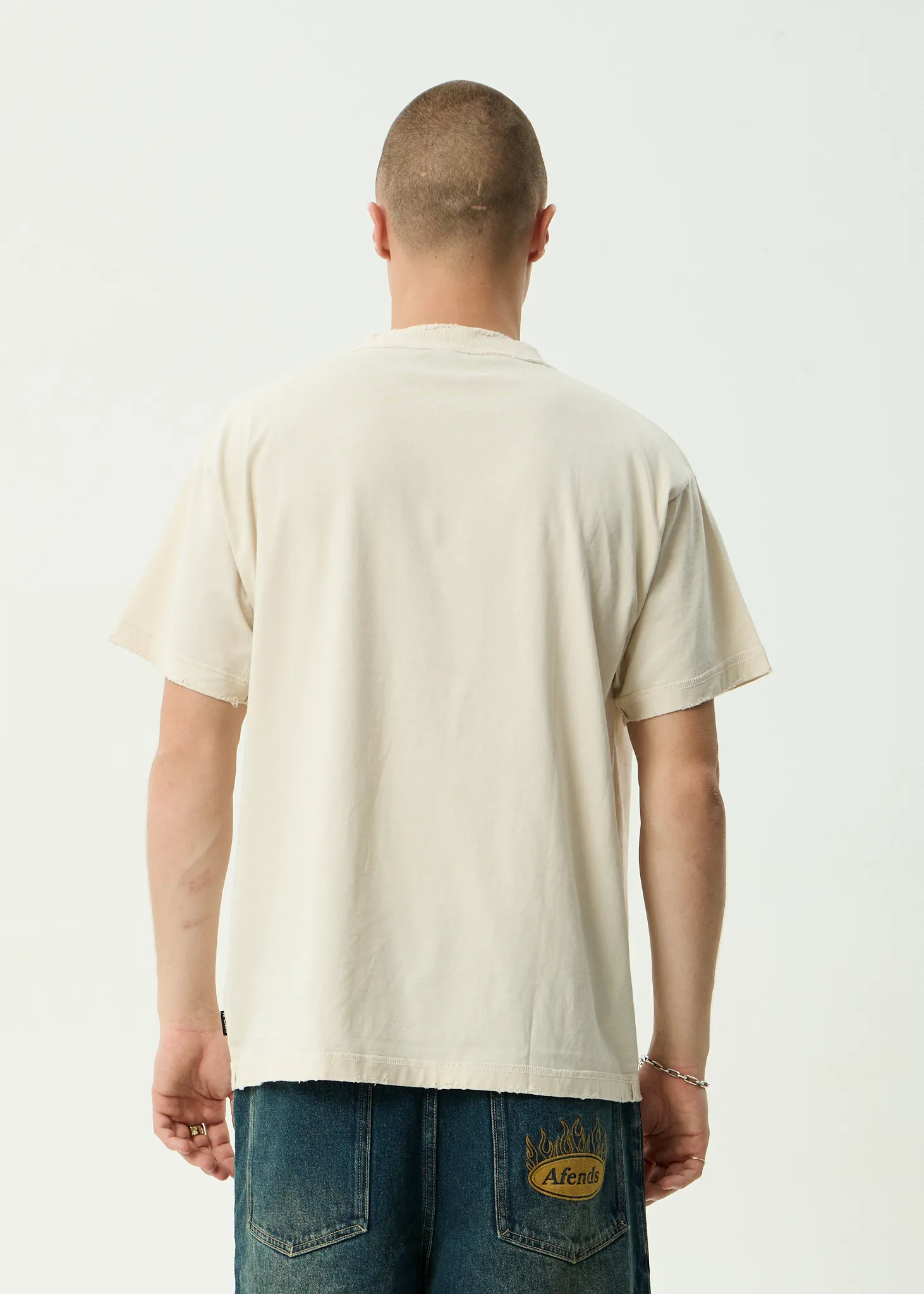 AFENDS Mens Jlord - Recycled Boxy Tee - Moonbeam sold by Afends product image thumbnail 5