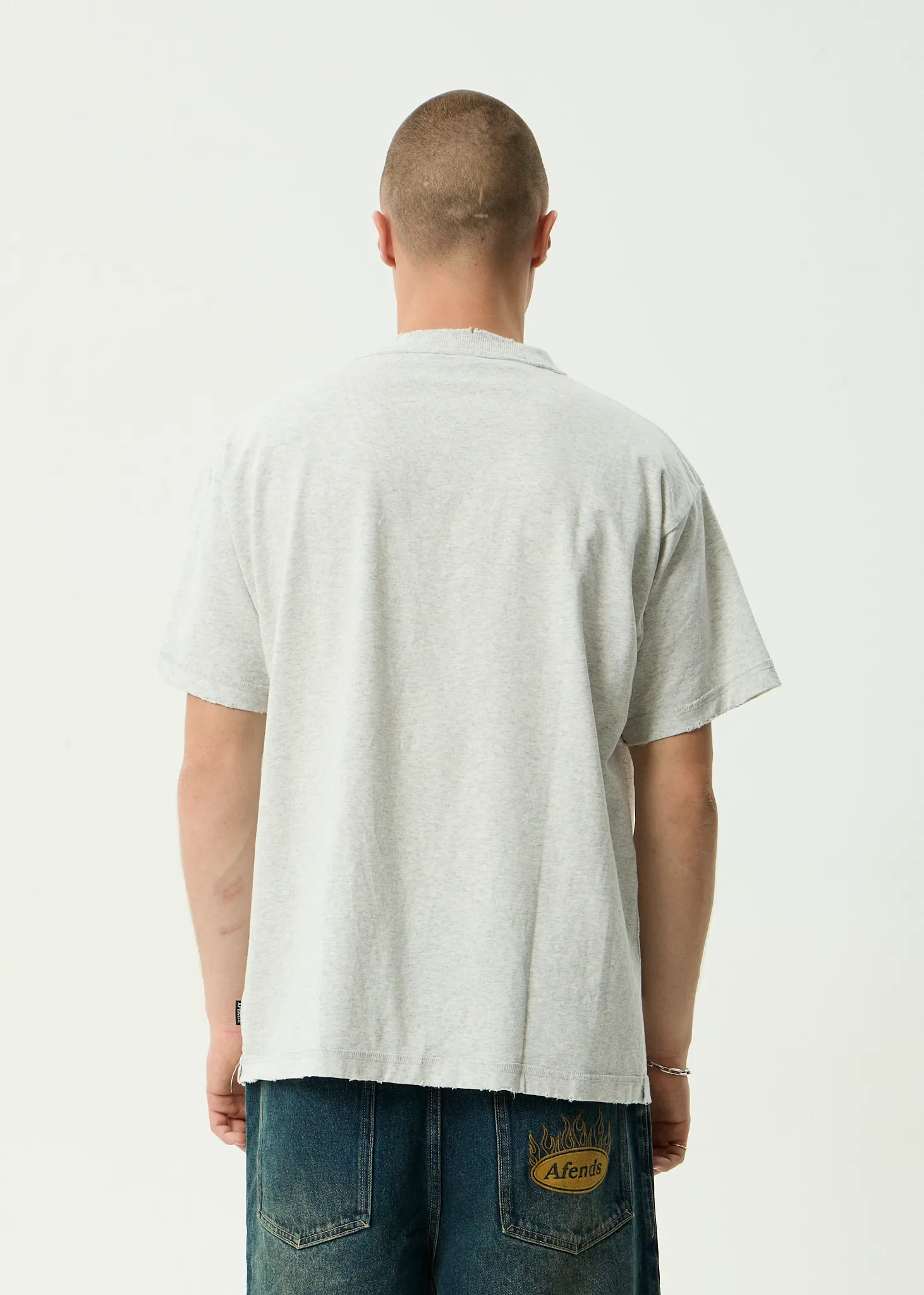 AFENDS Mens Farmers Market - Heavyweight Boxy Tee - Grey Marle sold by Afends product image thumbnail 5