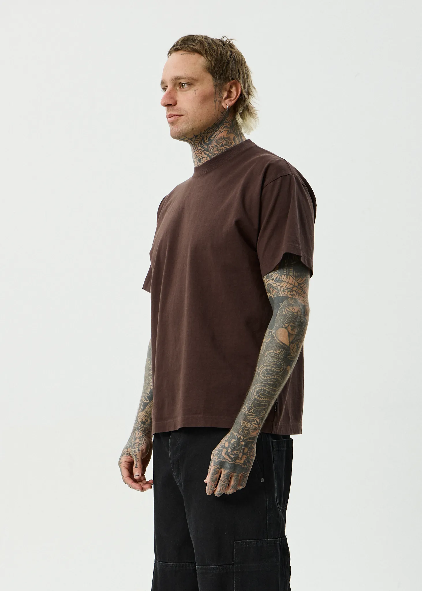 AFENDS Mens Genesis - Heavyweight Recycled Boxy Tee - Washed Coffee sold by Afends product image thumbnail 5