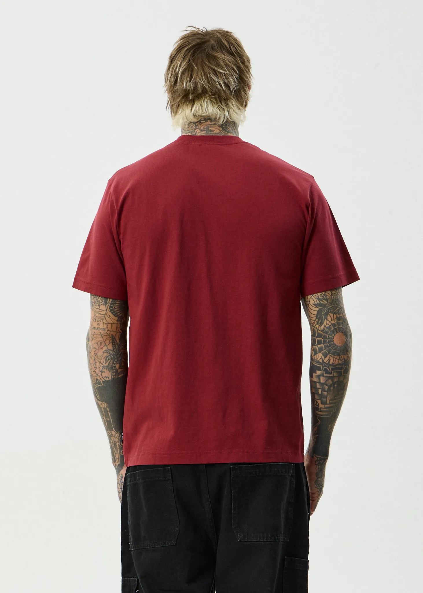 AFENDS Mens Burnin - Retro Tee - Washed Burgundy sold by Afends product image thumbnail 5