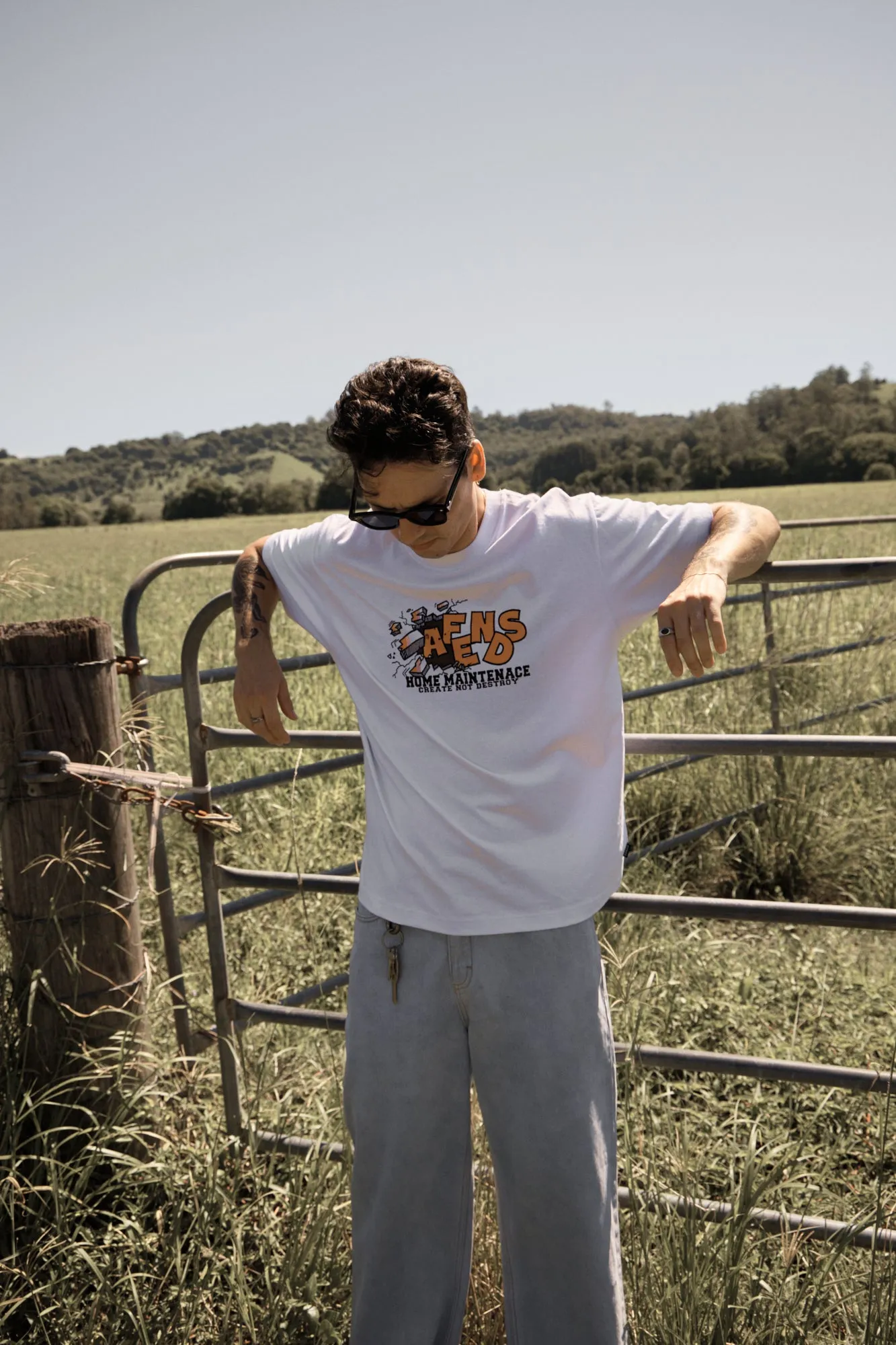 AFENDS Mens Maintenance - Boxy Tee - White sold by Afends product image thumbnail 2