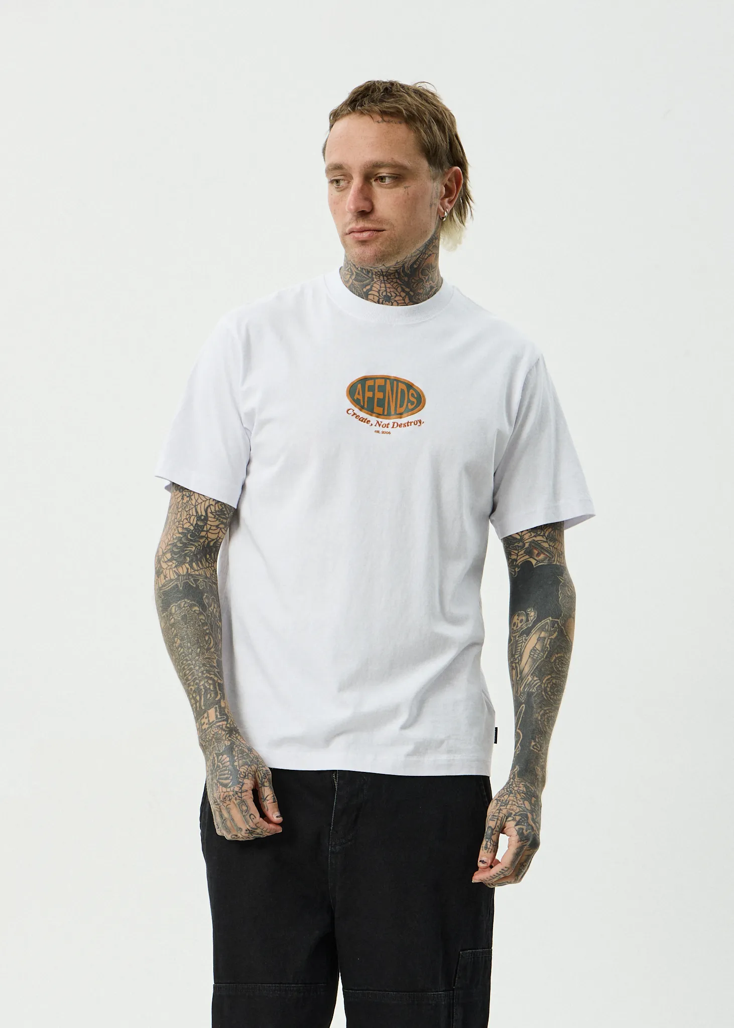 AFENDS Mens Destroyed - Retro Tee - White sold by Afends product image thumbnail 2
