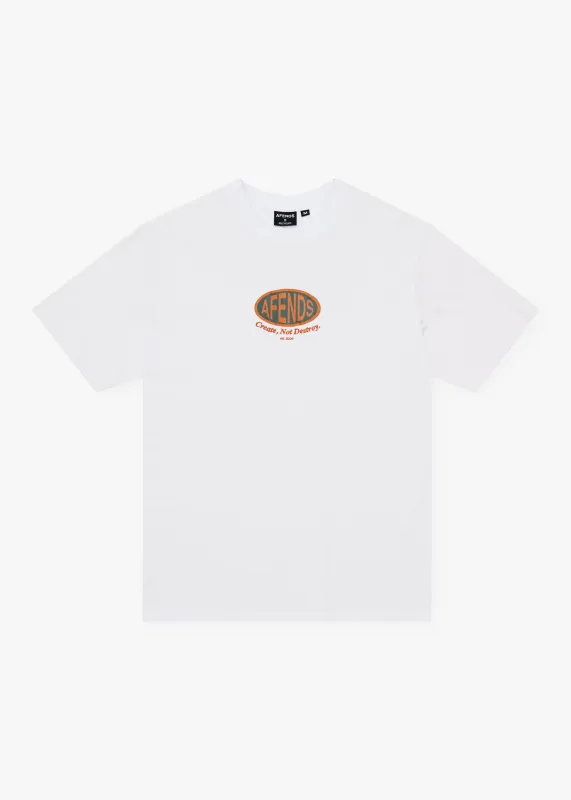 AFENDS Mens Destroyed - Retro Tee - White sold by Afends