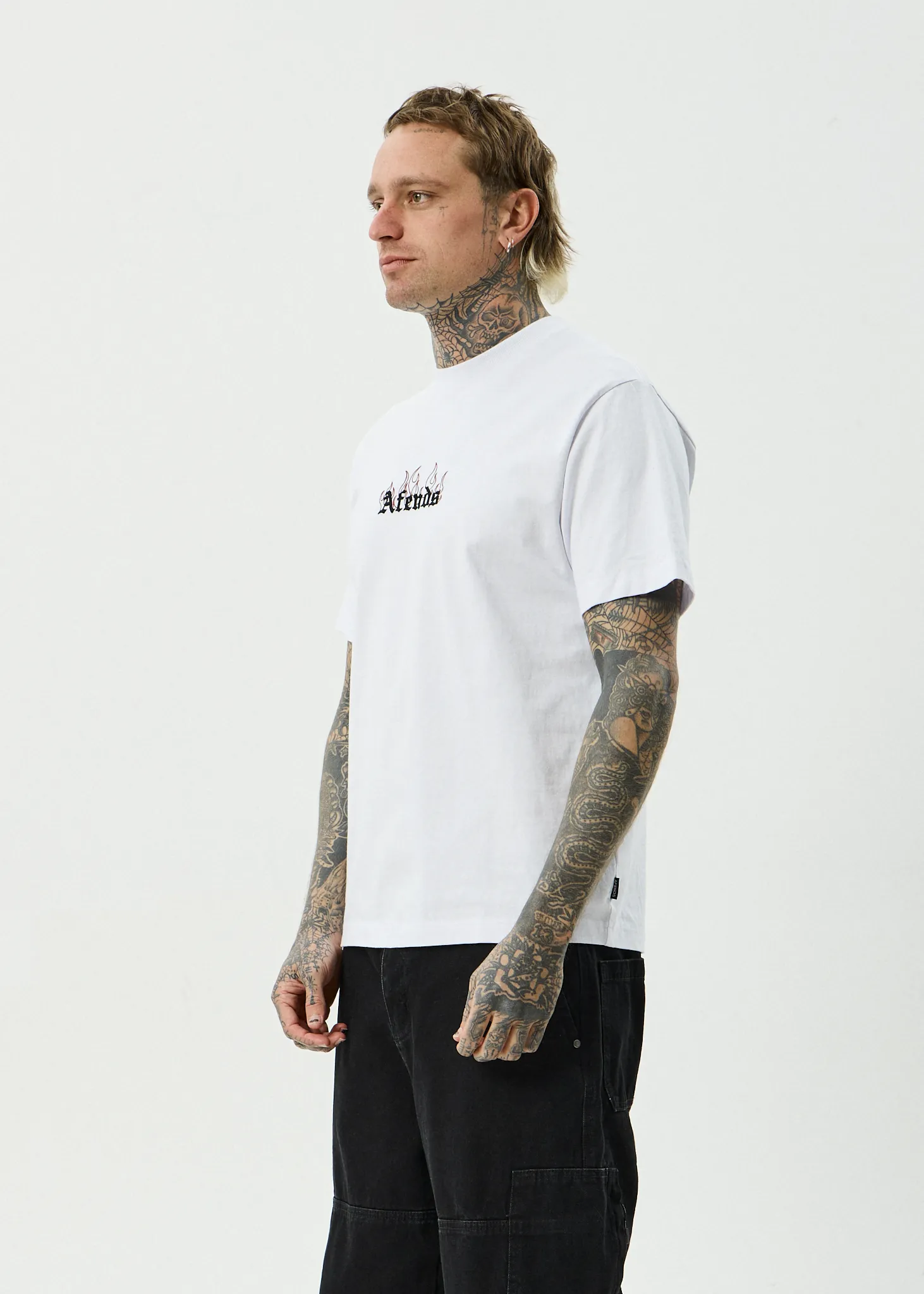 AFENDS Mens Temporal - Heavyweight Retro Tee - White sold by Afends product image thumbnail 3