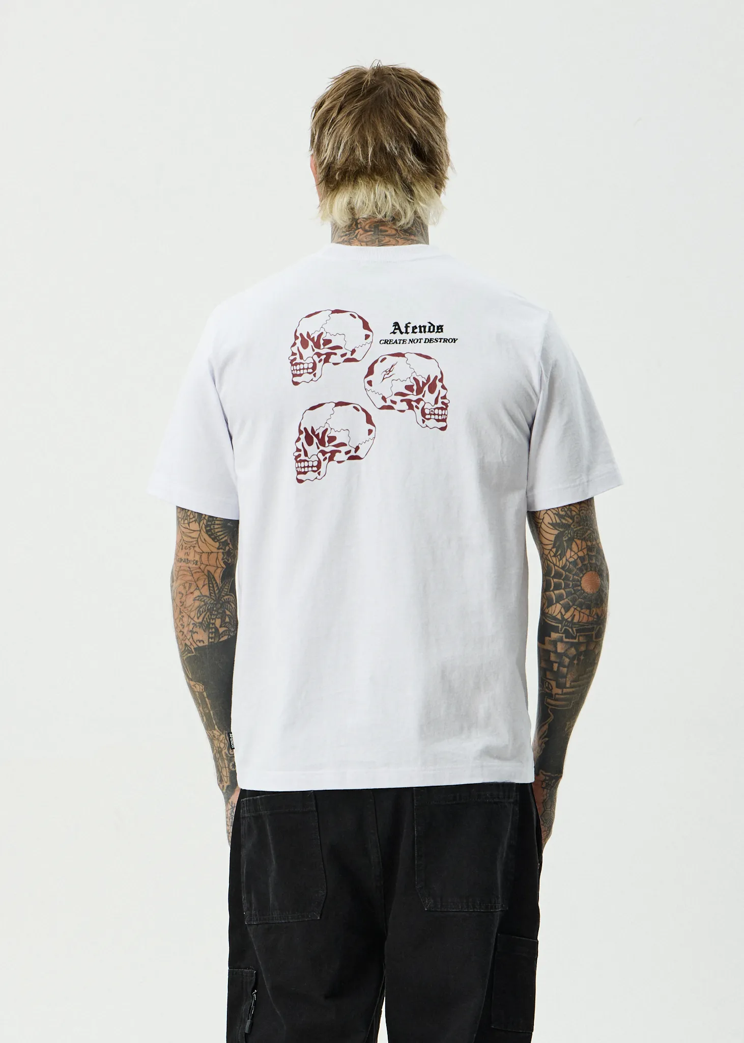 AFENDS Mens Temporal - Heavyweight Retro Tee - White sold by Afends product image thumbnail 5