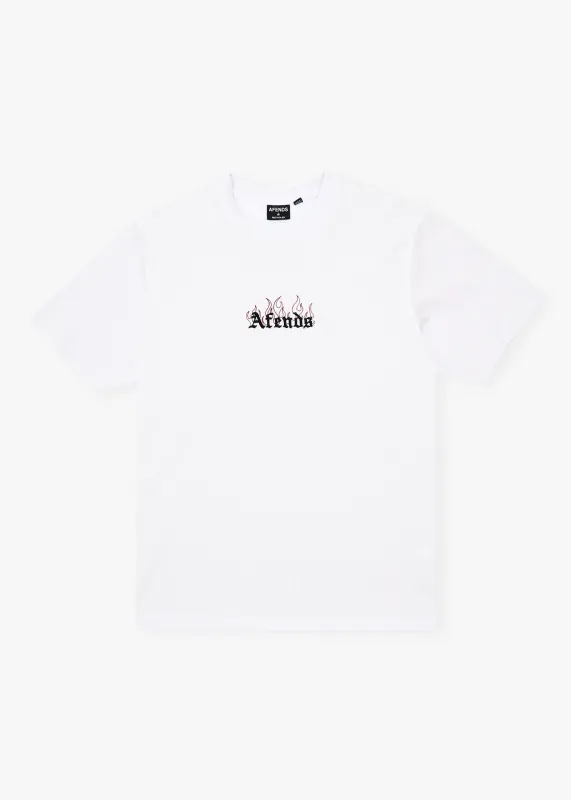 AFENDS Mens Temporal - Heavyweight Retro Tee - White sold by Afends