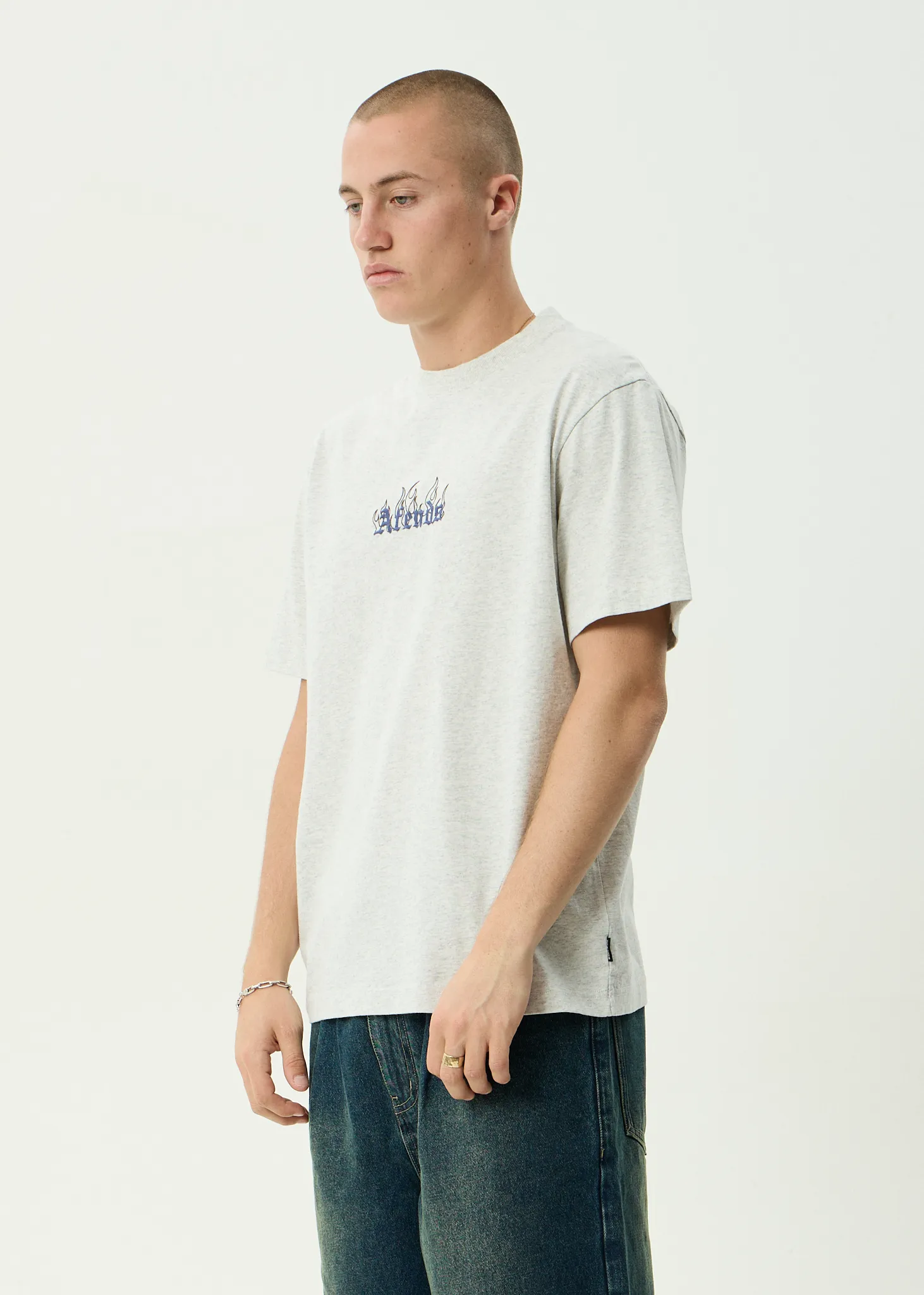 AFENDS Mens Temporal - Heavyweight Retro Tee - Grey Marle sold by Afends product image thumbnail 3