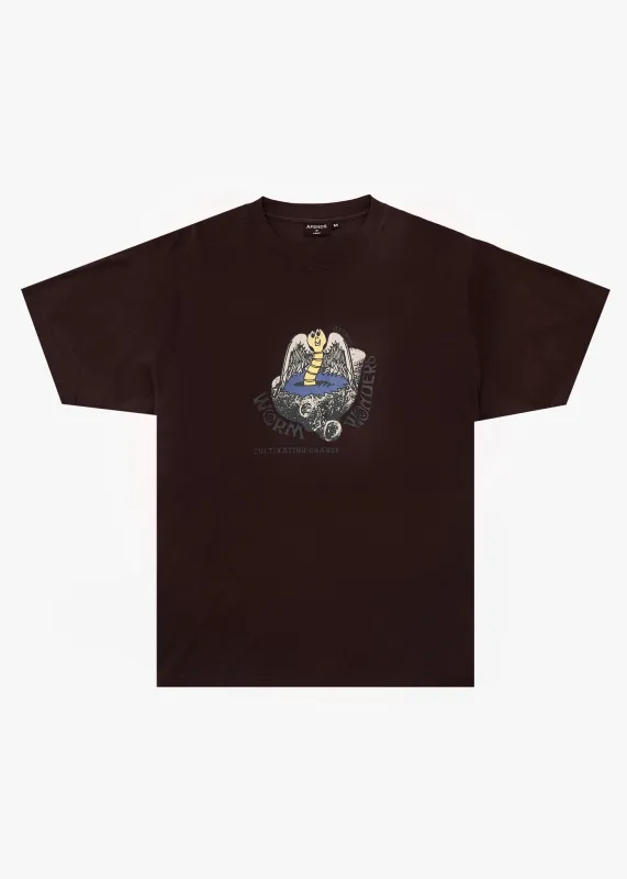 AFENDS Mens Wonders - Boxy Tee - Washed Coffee sold by Afends