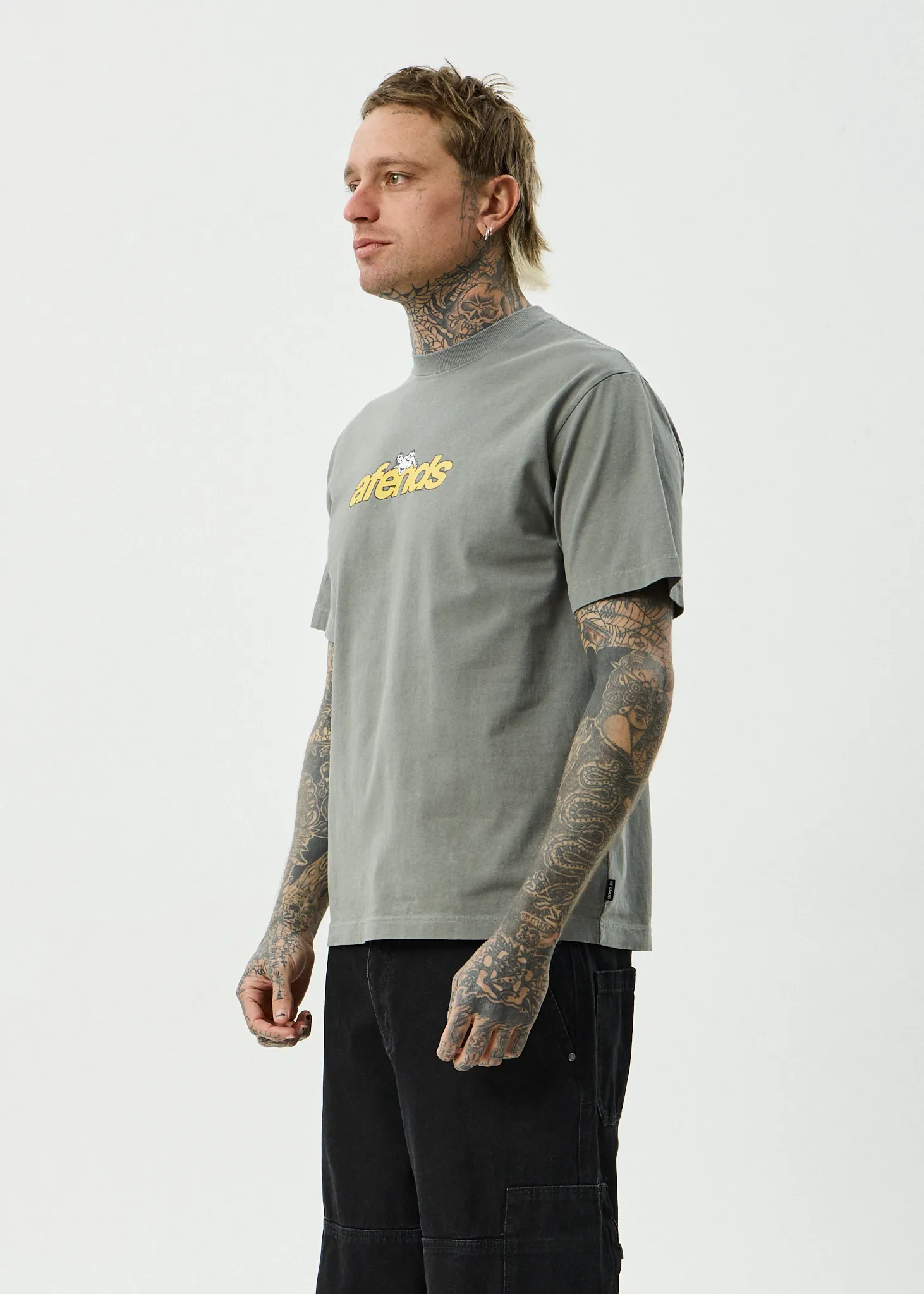 AFENDS Mens Angel Boy - Retro Tee - Washed Sycamore sold by Afends product image thumbnail 4