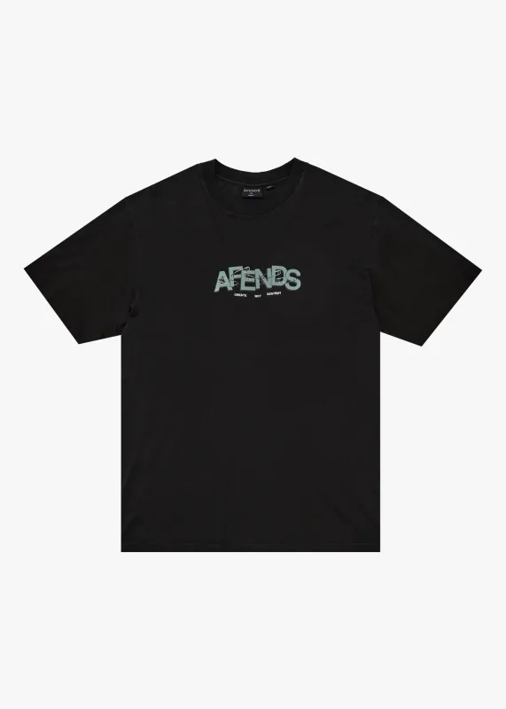 AFENDS Mens Safety - Retro Tee - Stone Black sold by Afends