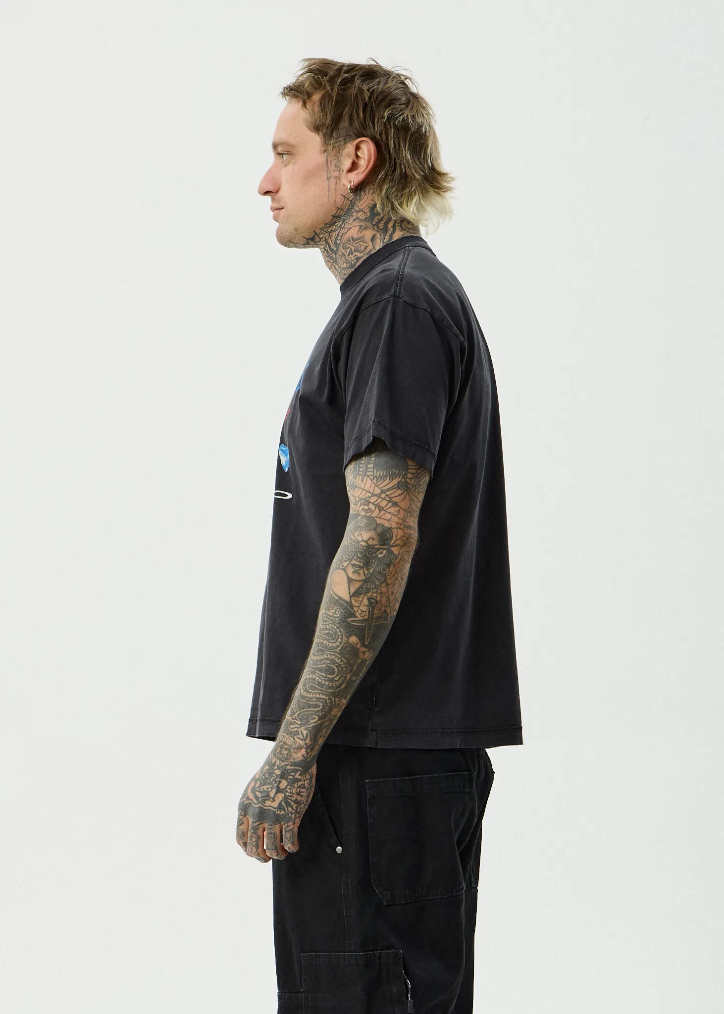 AFENDS Mens Shell Times - Boxy Tee - Stone Black sold by Afends product image thumbnail 3