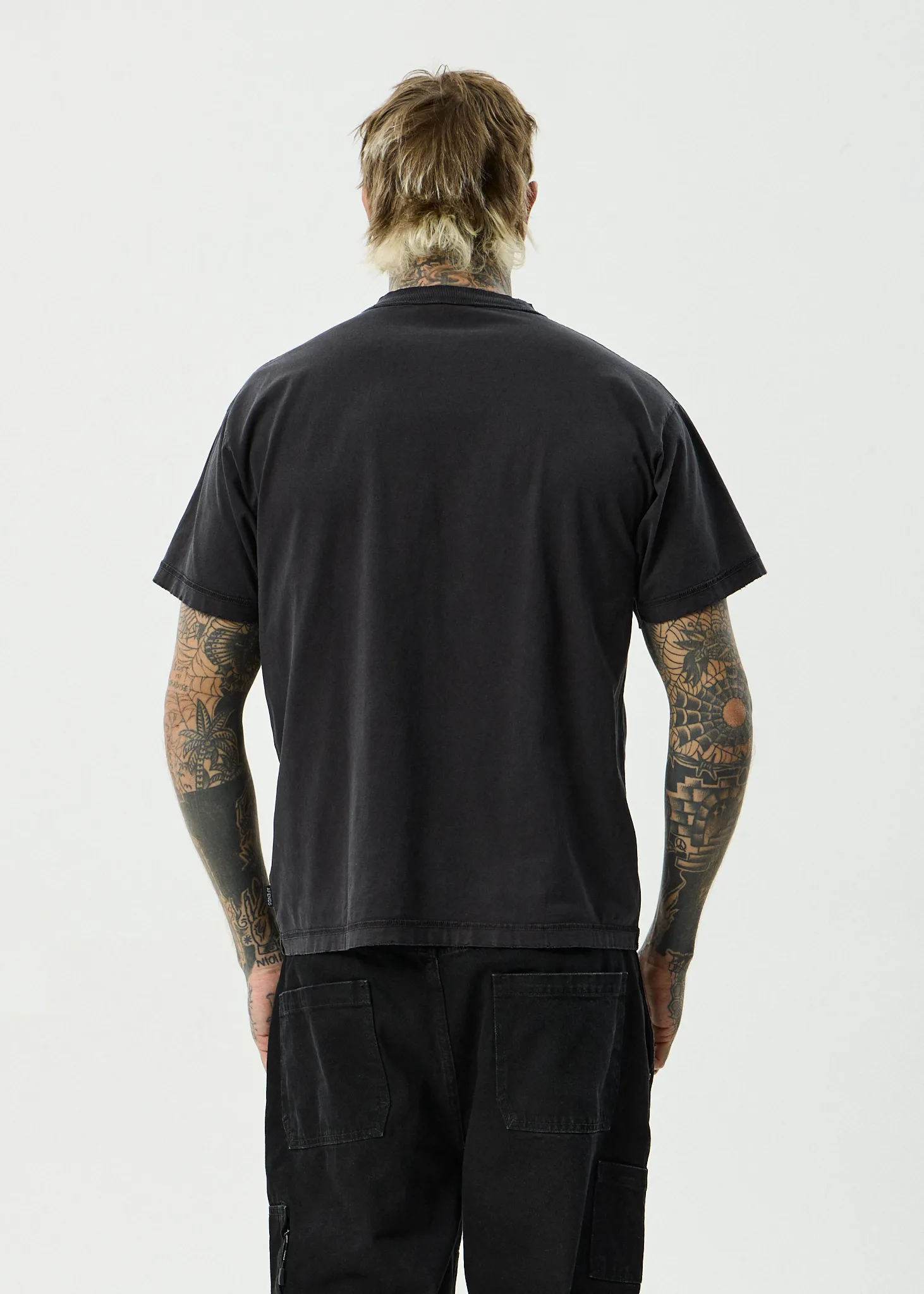 AFENDS Mens Shell Times - Boxy Tee - Stone Black sold by Afends product image thumbnail 4