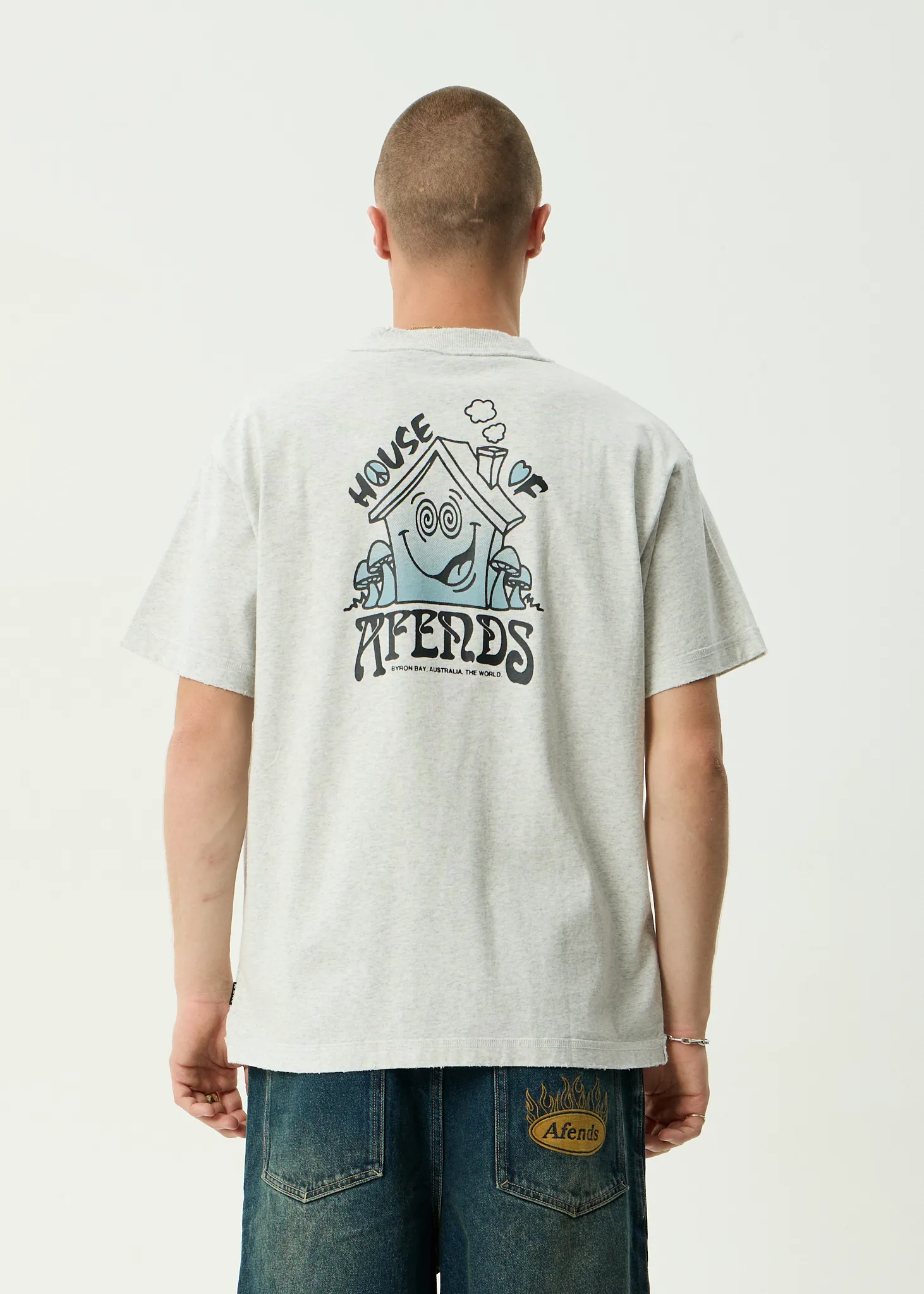 AFENDS Mens House - Heavyweight Boxy Tee - Grey Marle sold by Afends product image thumbnail 5