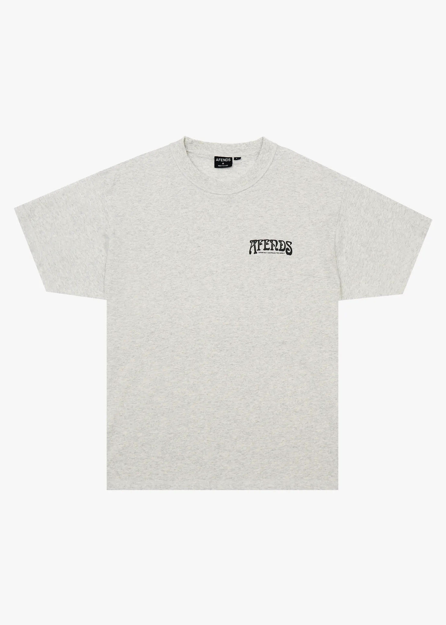 AFENDS Mens House - Heavyweight Boxy Tee - Grey Marle sold by Afends