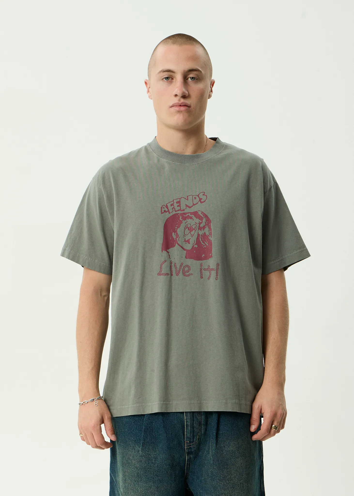 AFENDS Mens Live It - Boxy Tee - Washed Sycamore sold by Afends product image thumbnail 2