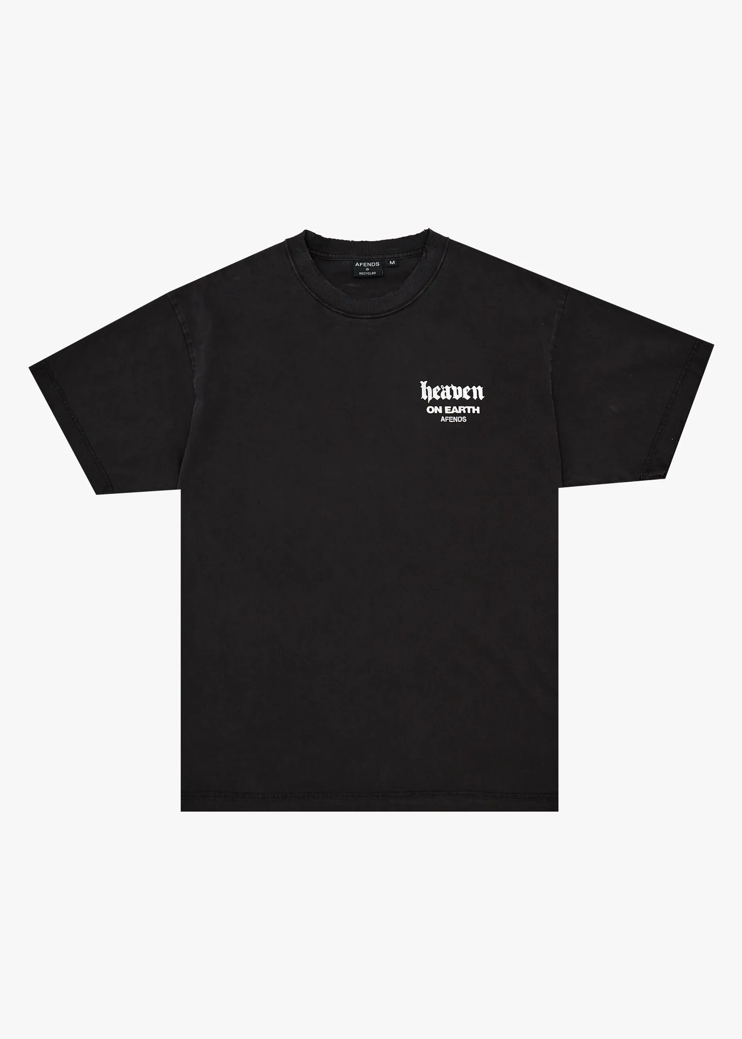 AFENDS Mens Heaven - Heavyweight Boxy Tee - Stone Black sold by Afends